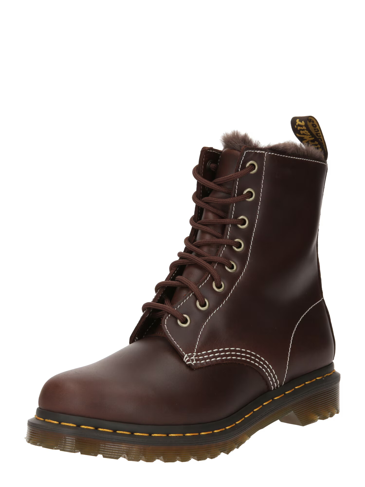 Dr. Martens Ghete cu șireturi '1460 Serena' maro închis / galben / alb - Pled.ro