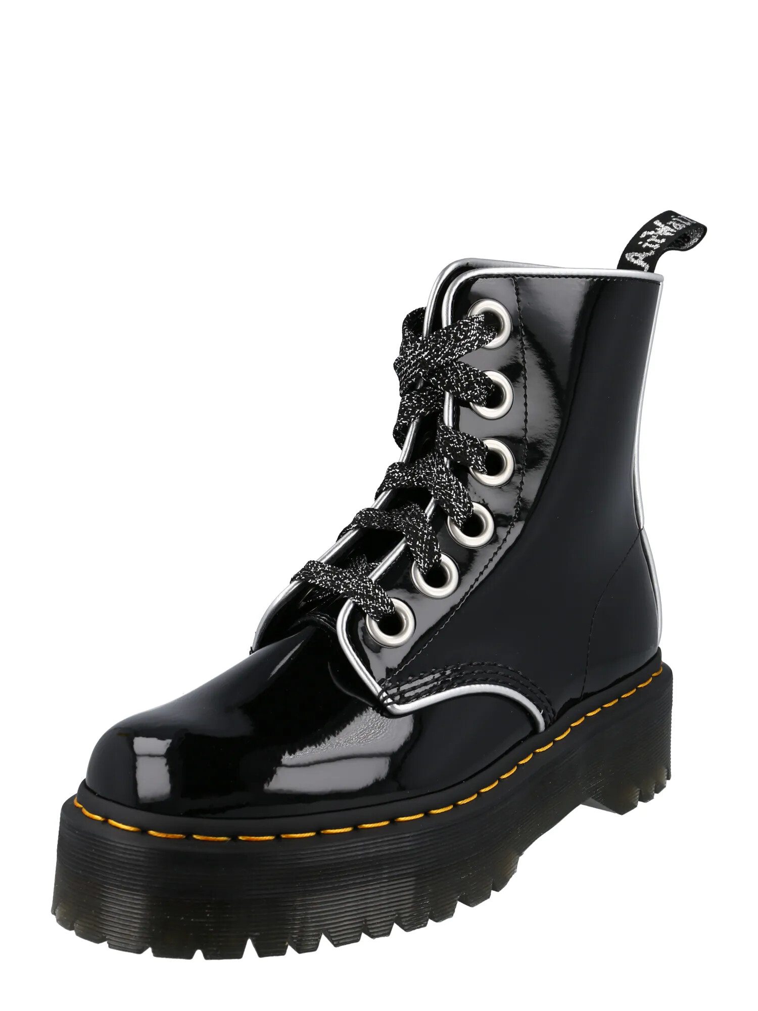 Dr. Martens Ghete cu șireturi 'Molly' negru / alb - Pled.ro