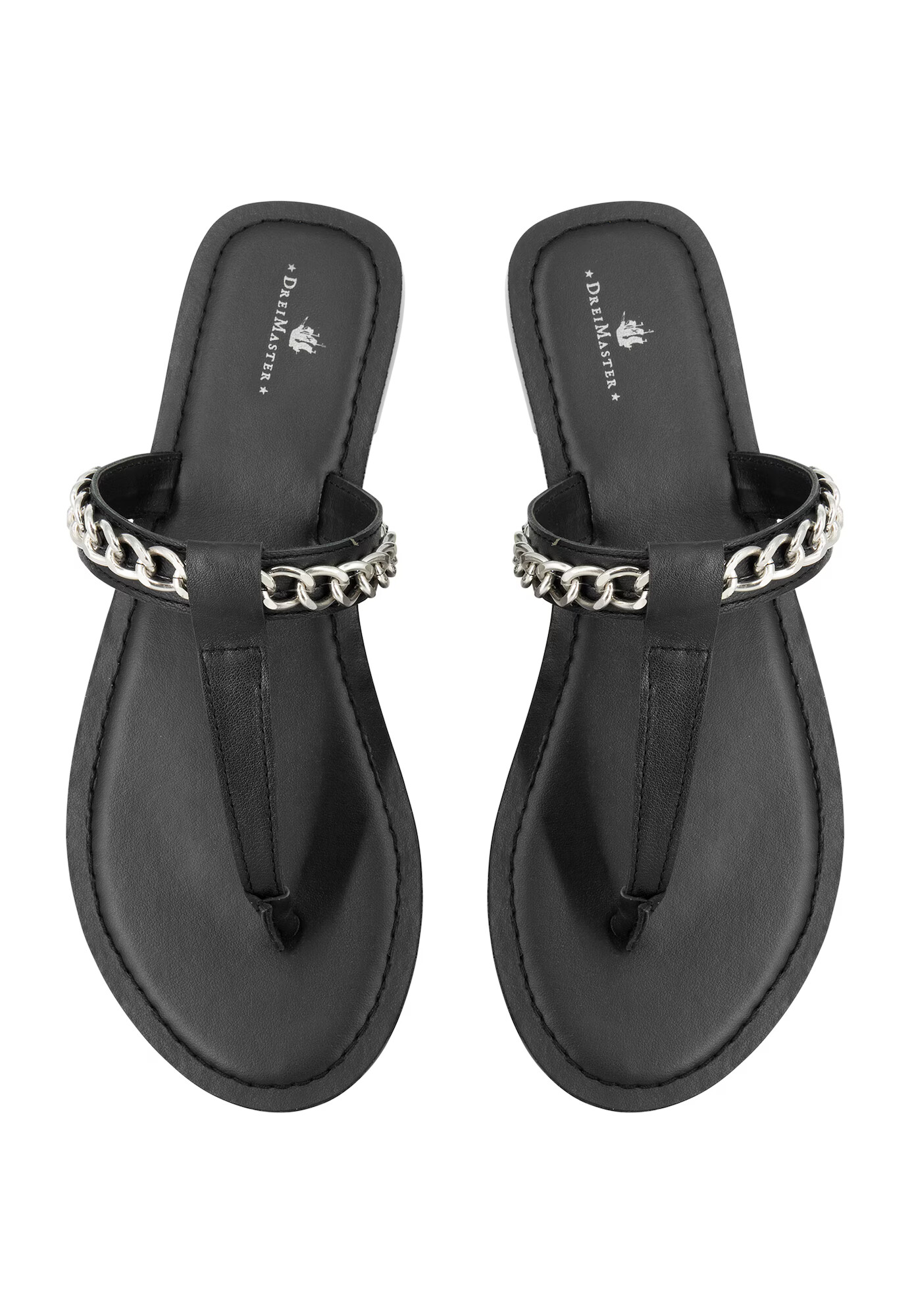 DreiMaster Vintage Flip-flops 'Boline' negru / argintiu - Pled.ro