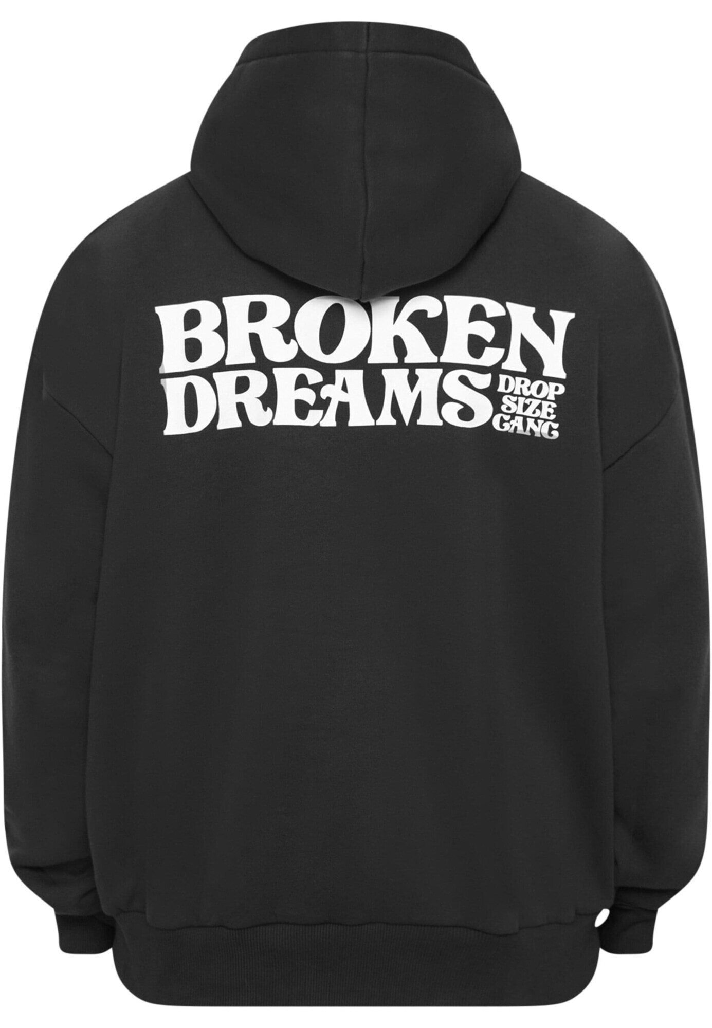 Dropsize Bluză de molton 'Broken Dreams' negru / alb - Pled.ro