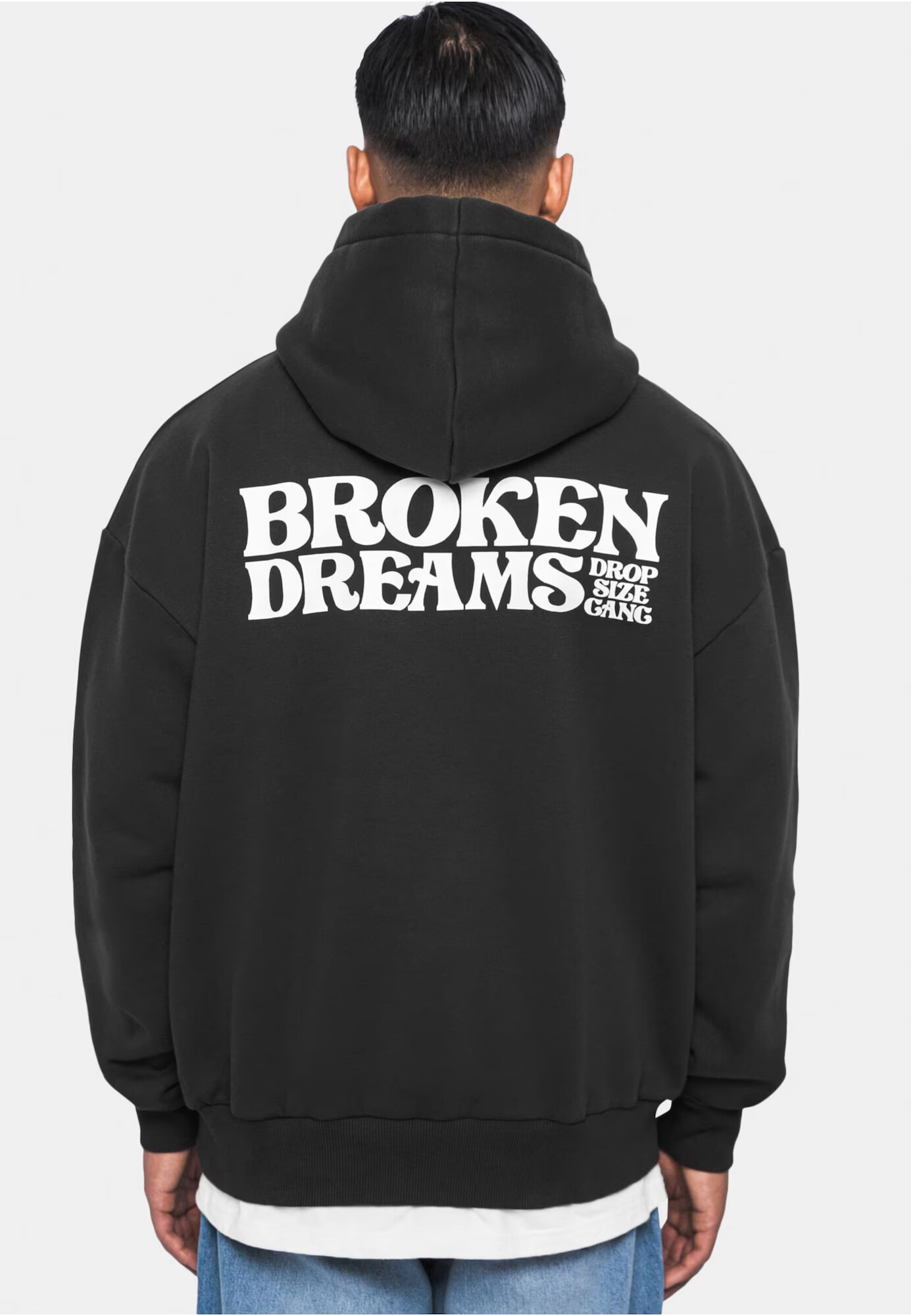 Dropsize Bluză de molton 'Broken Dreams' negru / alb - Pled.ro