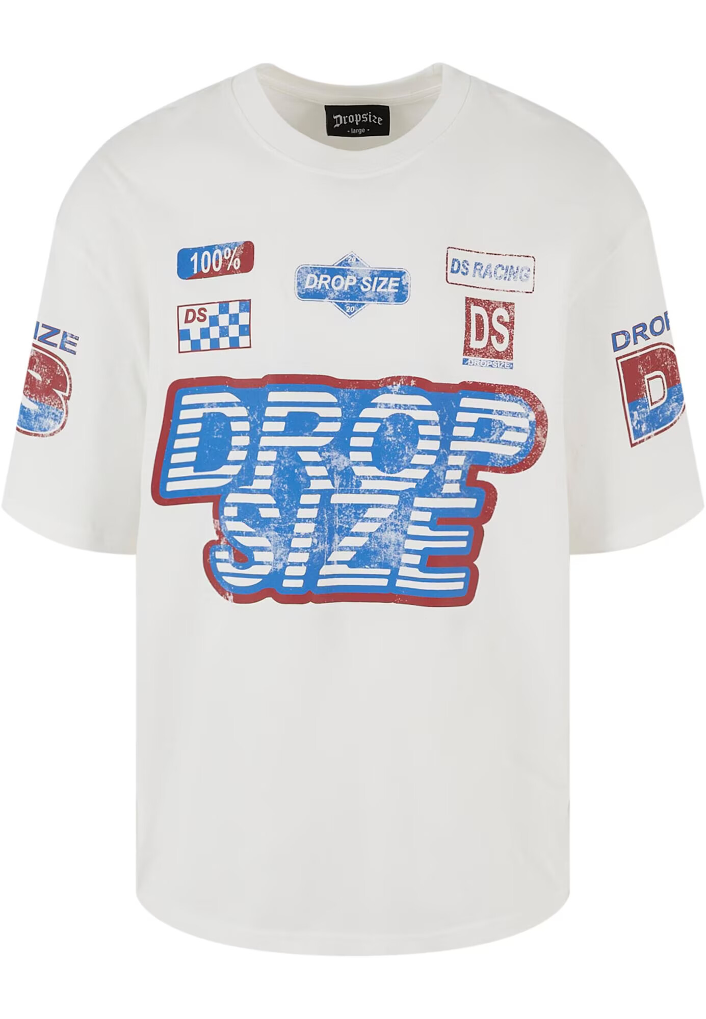 Dropsize Tricou 'Racing' albastru regal / roșu ruginiu / alb natural - Pled.ro