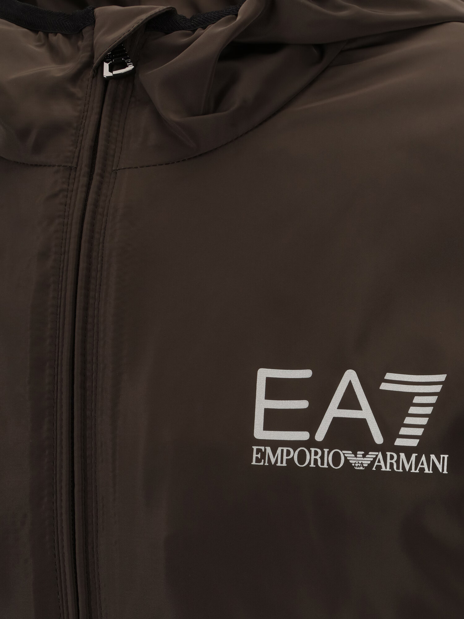 EA7 Emporio Armani Geacă de primăvară-toamnă maro închis / alb - Pled.ro