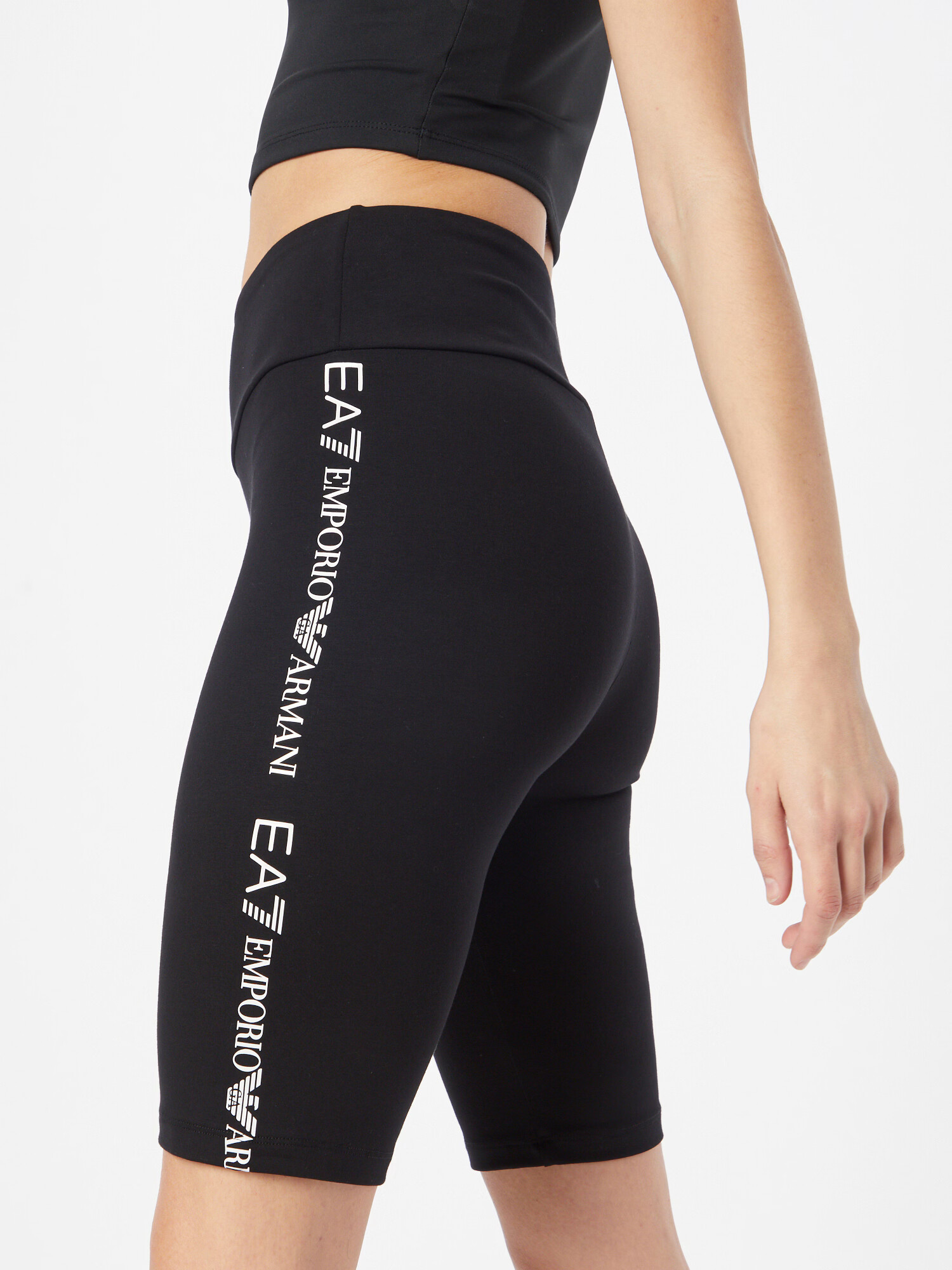 EA7 Emporio Armani Pantaloni sport negru / alb - Pled.ro