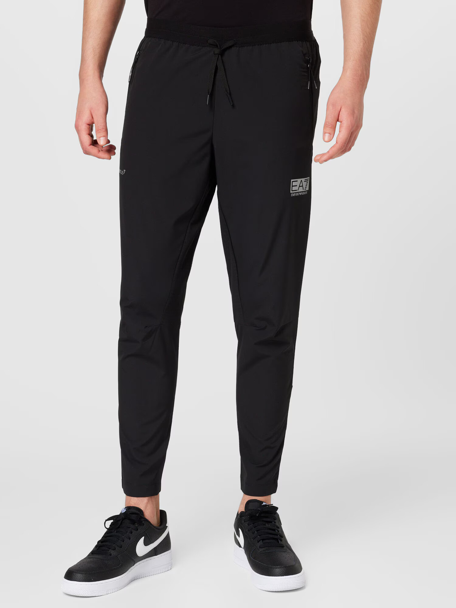 EA7 Emporio Armani Pantaloni sport negru / alb - Pled.ro