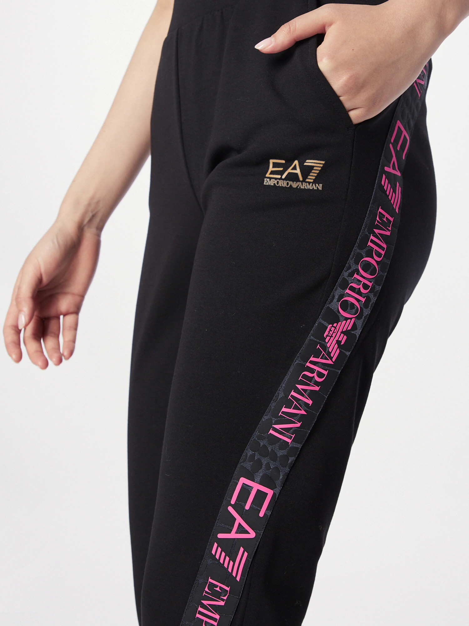 EA7 Emporio Armani Pantaloni sport portocaliu caisă / roz deschis / negru - Pled.ro