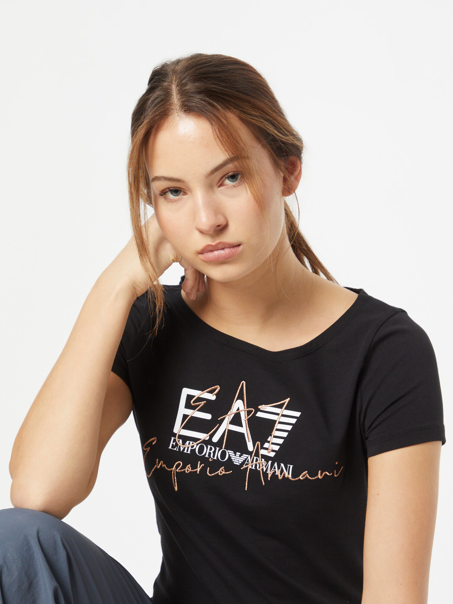 EA7 Emporio Armani Tricou auriu / negru / alb - Pled.ro