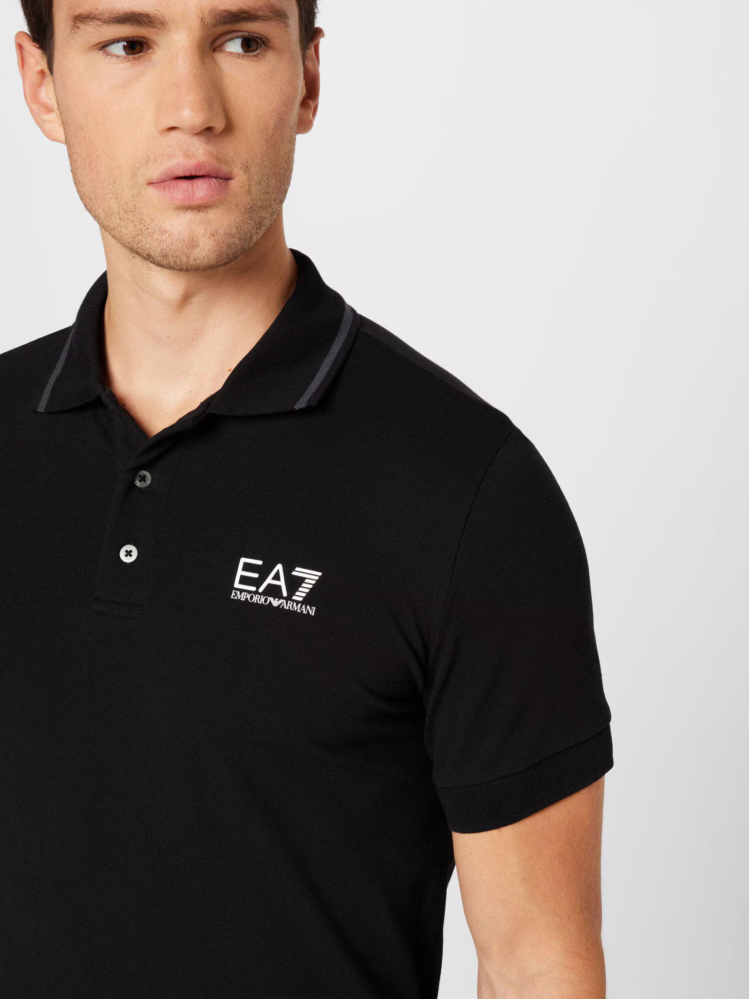 EA7 Emporio Armani Tricou negru / alb - Pled.ro