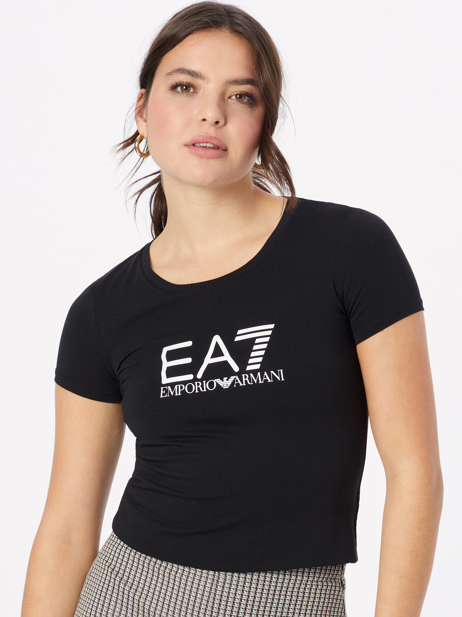 EA7 Emporio Armani Tricou negru / alb - Pled.ro