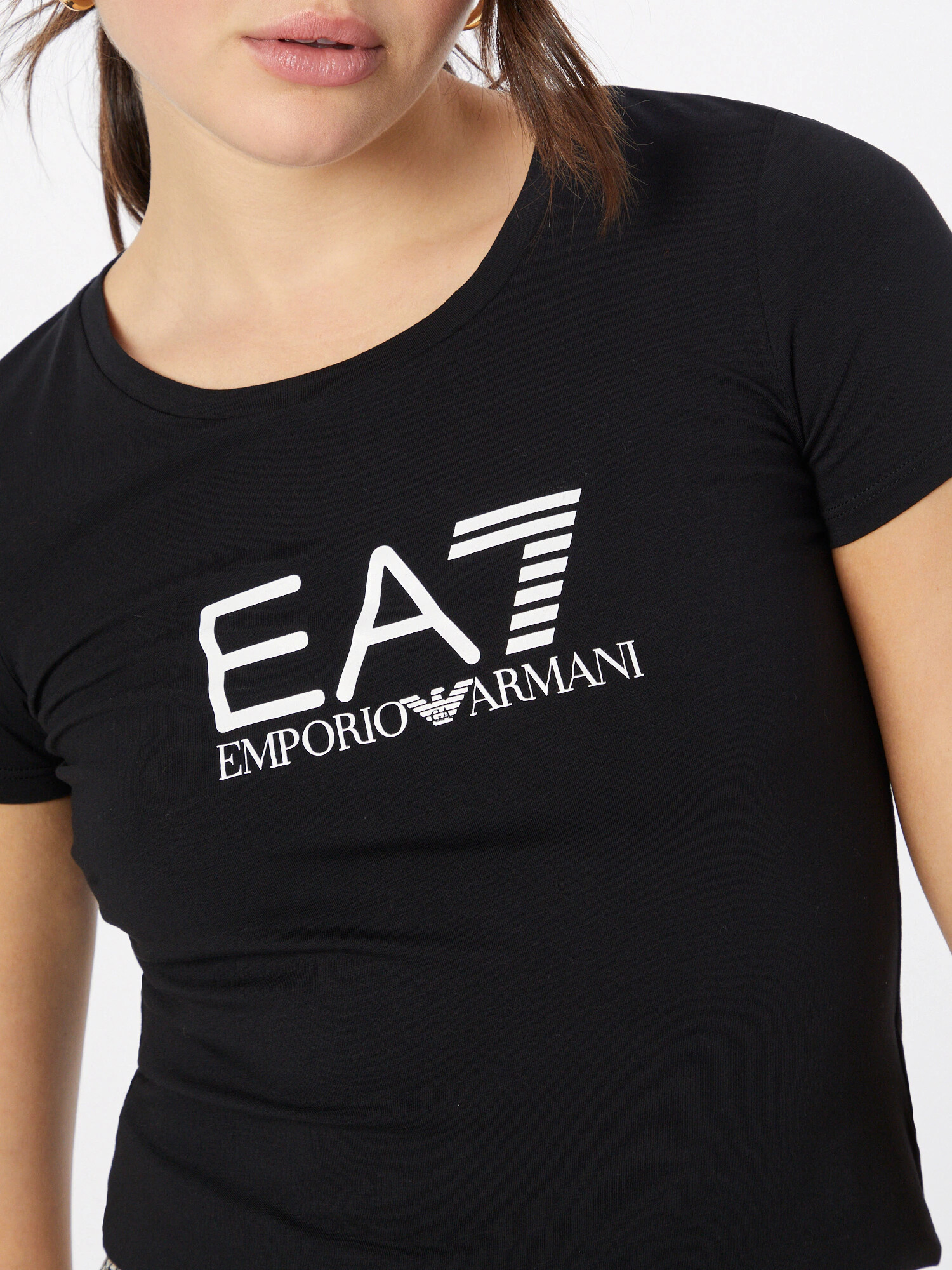 EA7 Emporio Armani Tricou negru / alb - Pled.ro