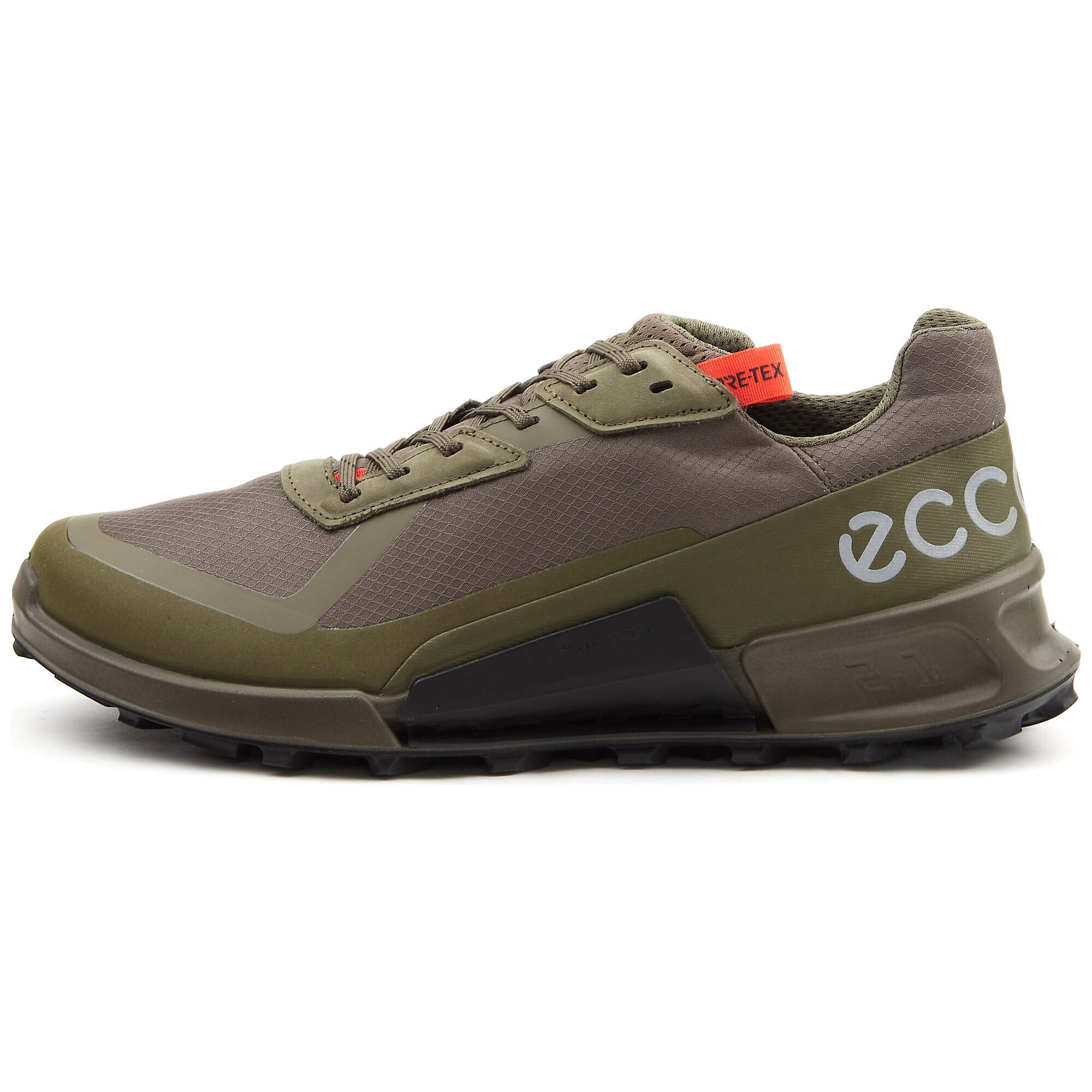 ECCO Sneaker low 'Biom' gri deschis / kaki / oliv / portocaliu neon - Pled.ro