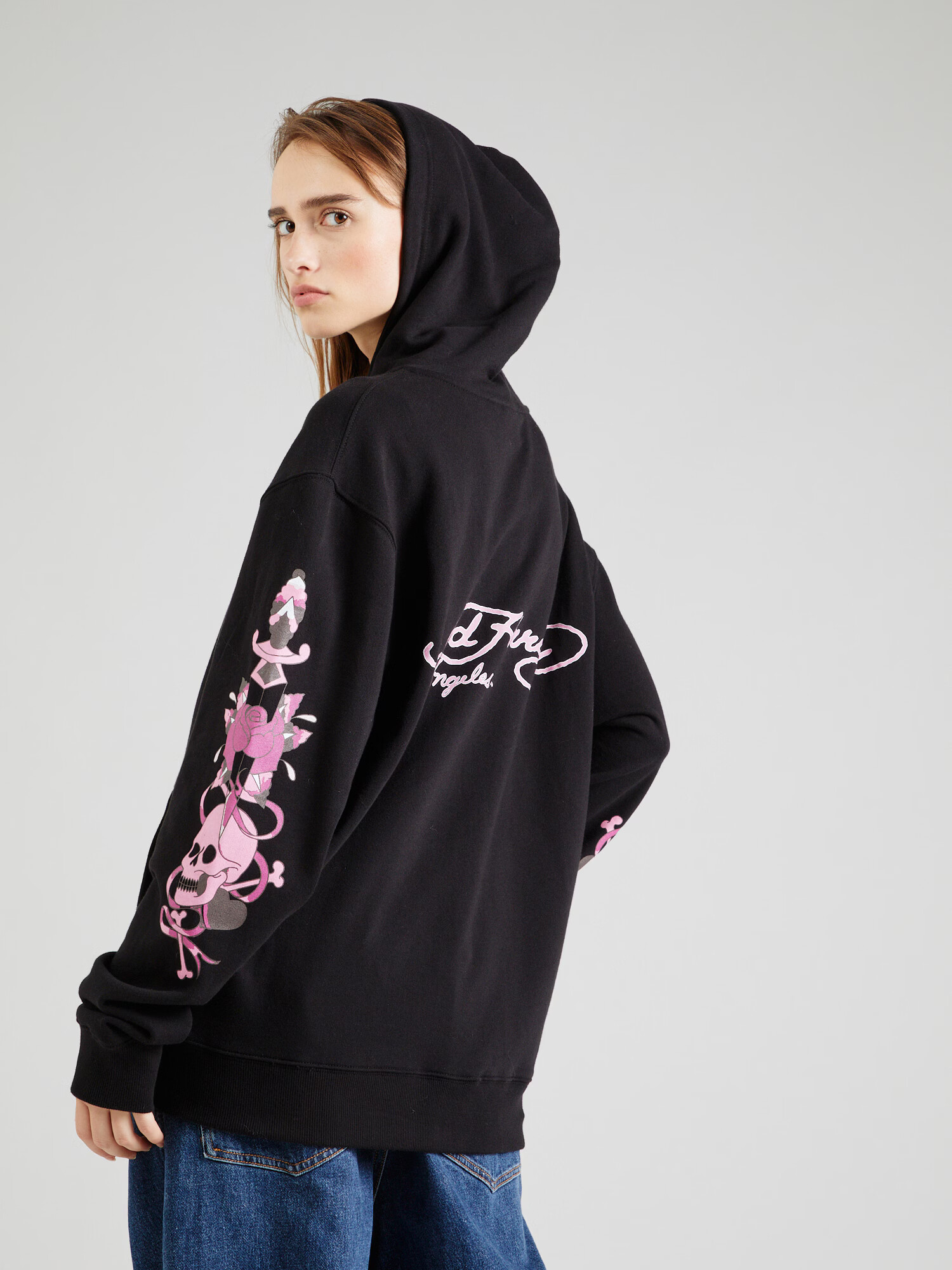 Ed Hardy Hanorac roz / roz deschis / negru - Pled.ro