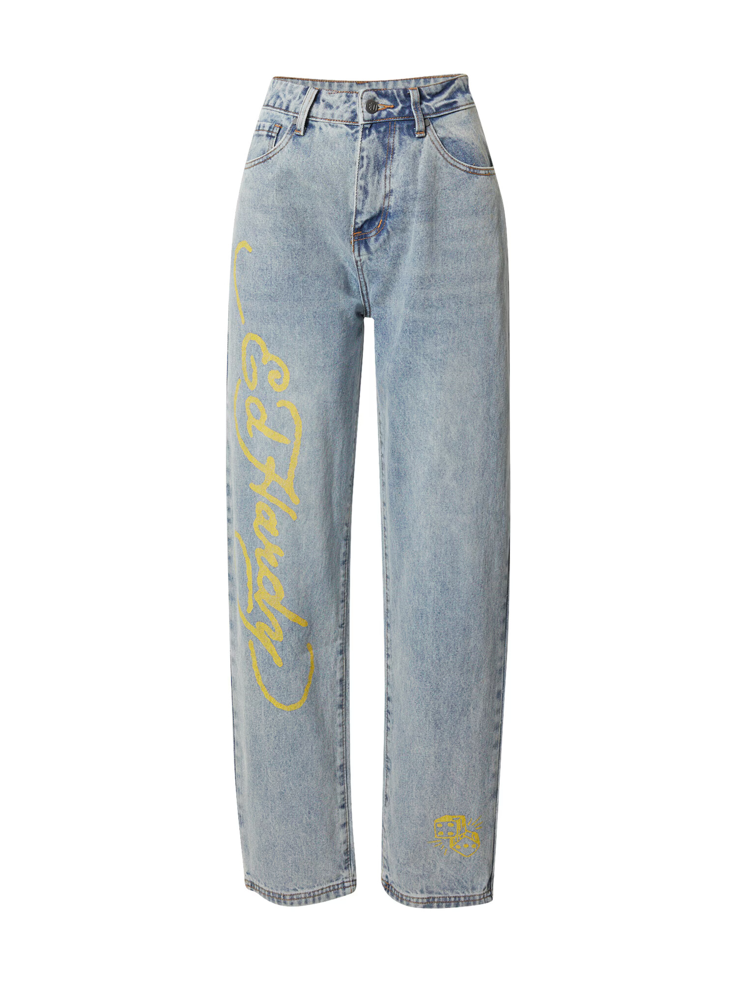 Ed Hardy Jeans 'BORN WILD' albastru denim / galben citron / verde smarald / negru - Pled.ro