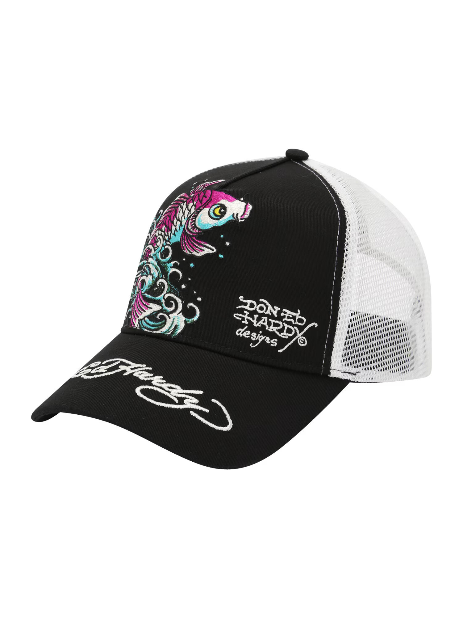 Ed Hardy Șapcă 'Blushing Koi' albastru deschis / roz / negru / alb - Pled.ro