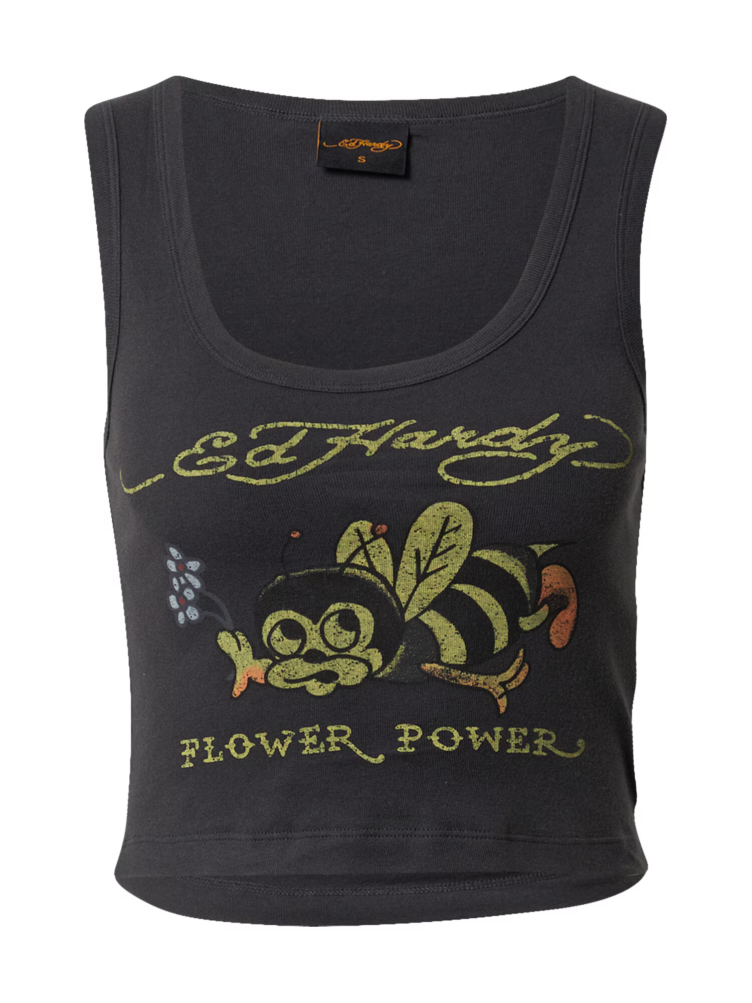 Ed Hardy Top 'BUZZ' galben / gri metalic / portocaliu / alb - Pled.ro