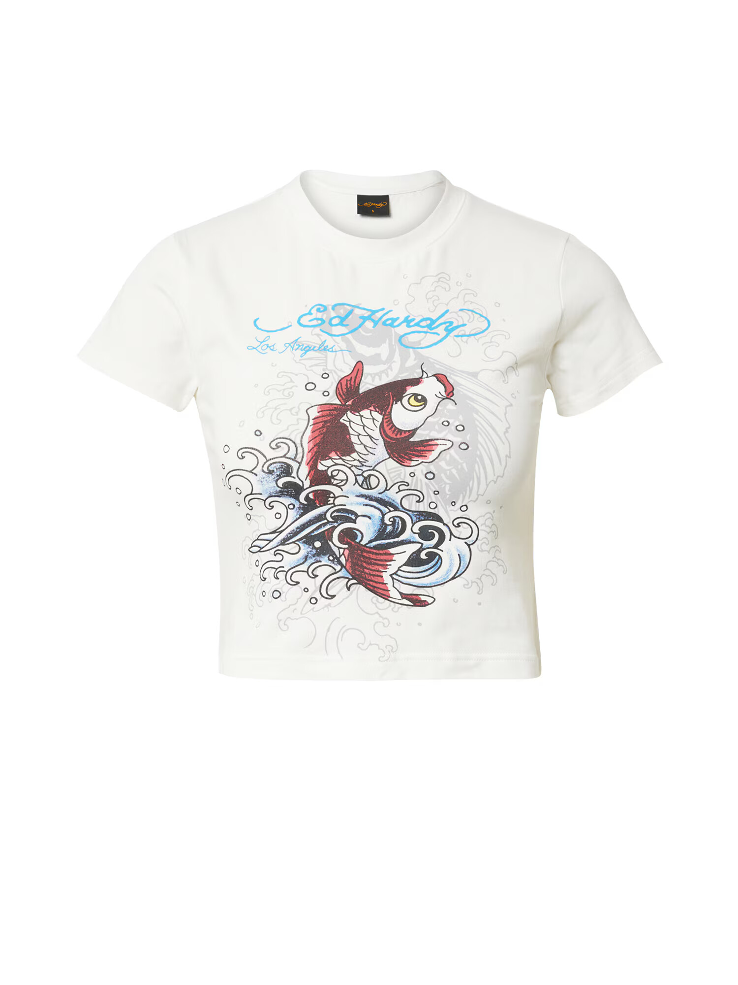 Ed Hardy Tricou 'KOI' albastru deschis / gri / roșu vin / alb - Pled.ro