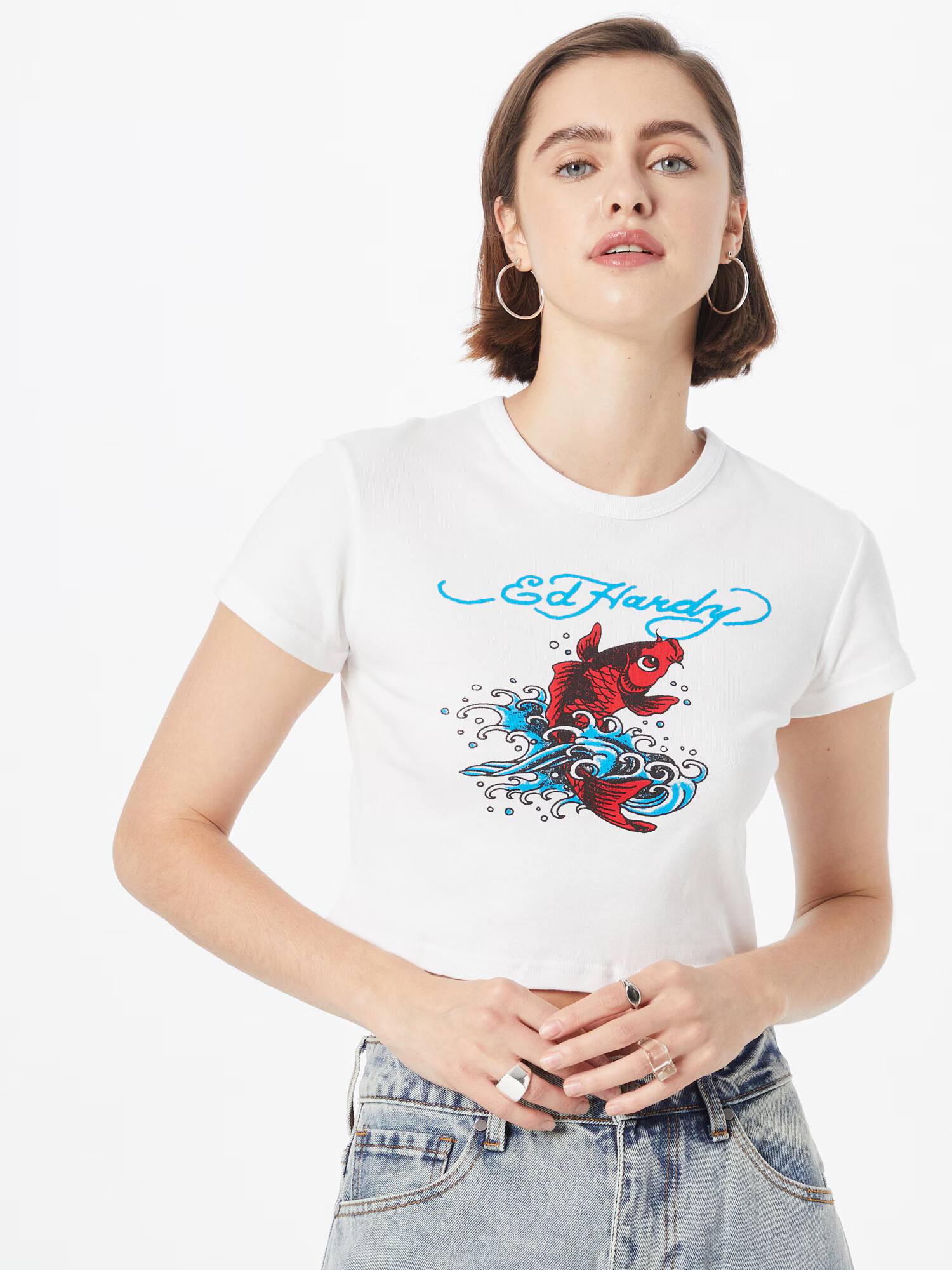 Ed Hardy Tricou ' 'KOI' azur / roșu / negru / alb - Pled.ro