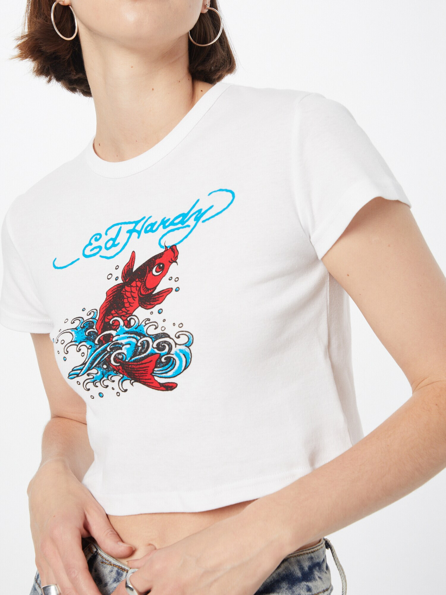 Ed Hardy Tricou ' 'KOI' azur / roșu / negru / alb - Pled.ro