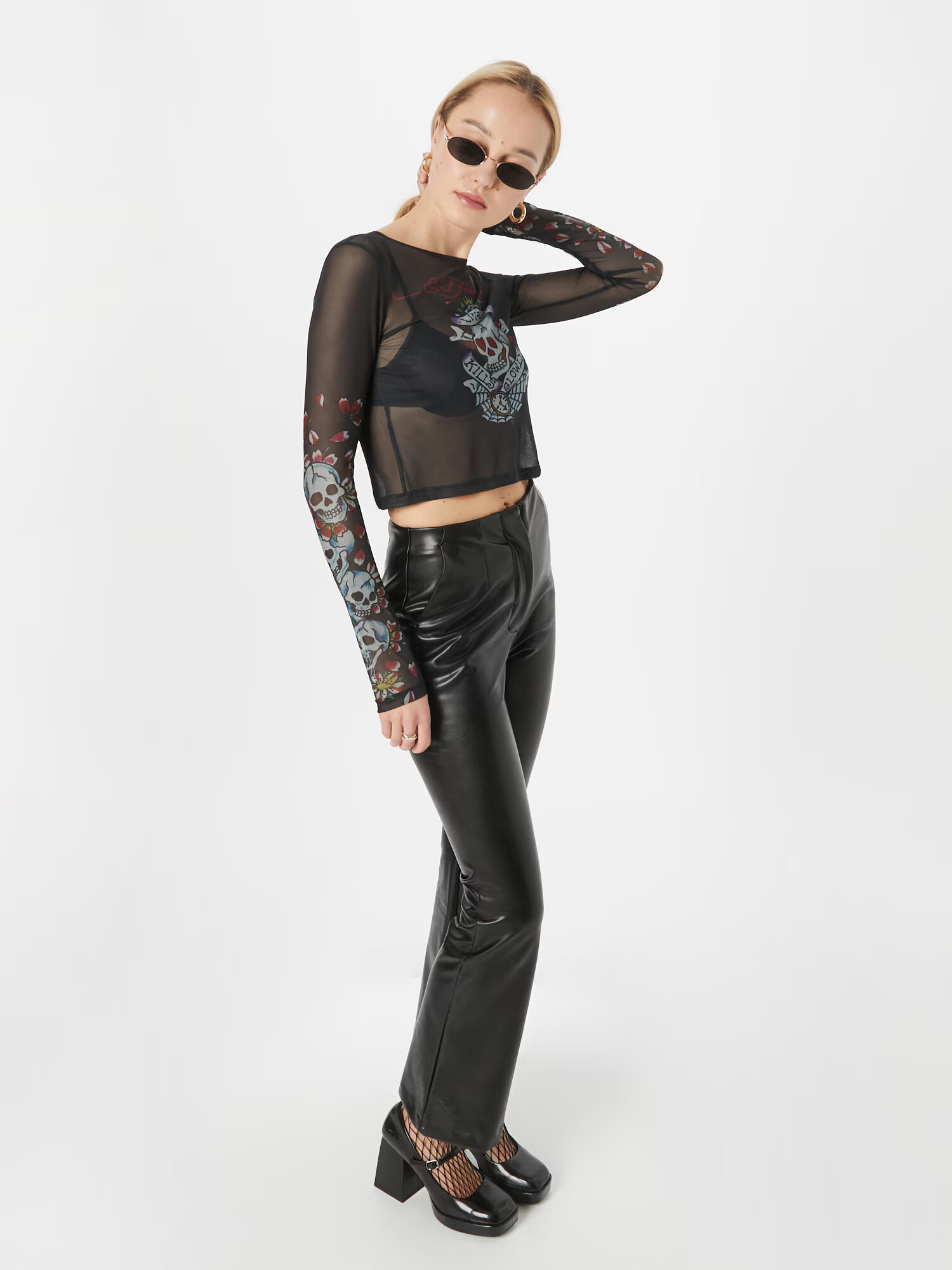 Ed Hardy Tricou lila / roșu / negru / alb - Pled.ro