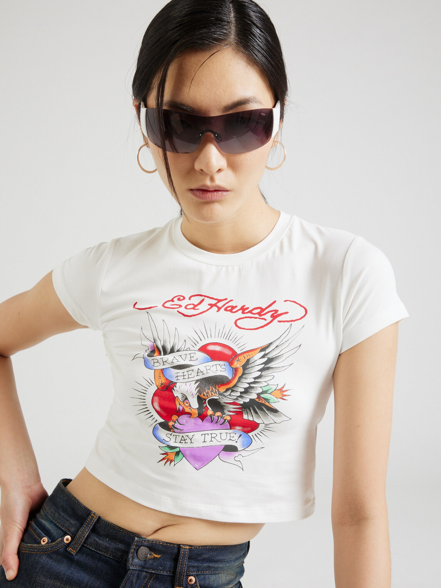 Ed Hardy Tricou lila / roșu / negru / alb - Pled.ro