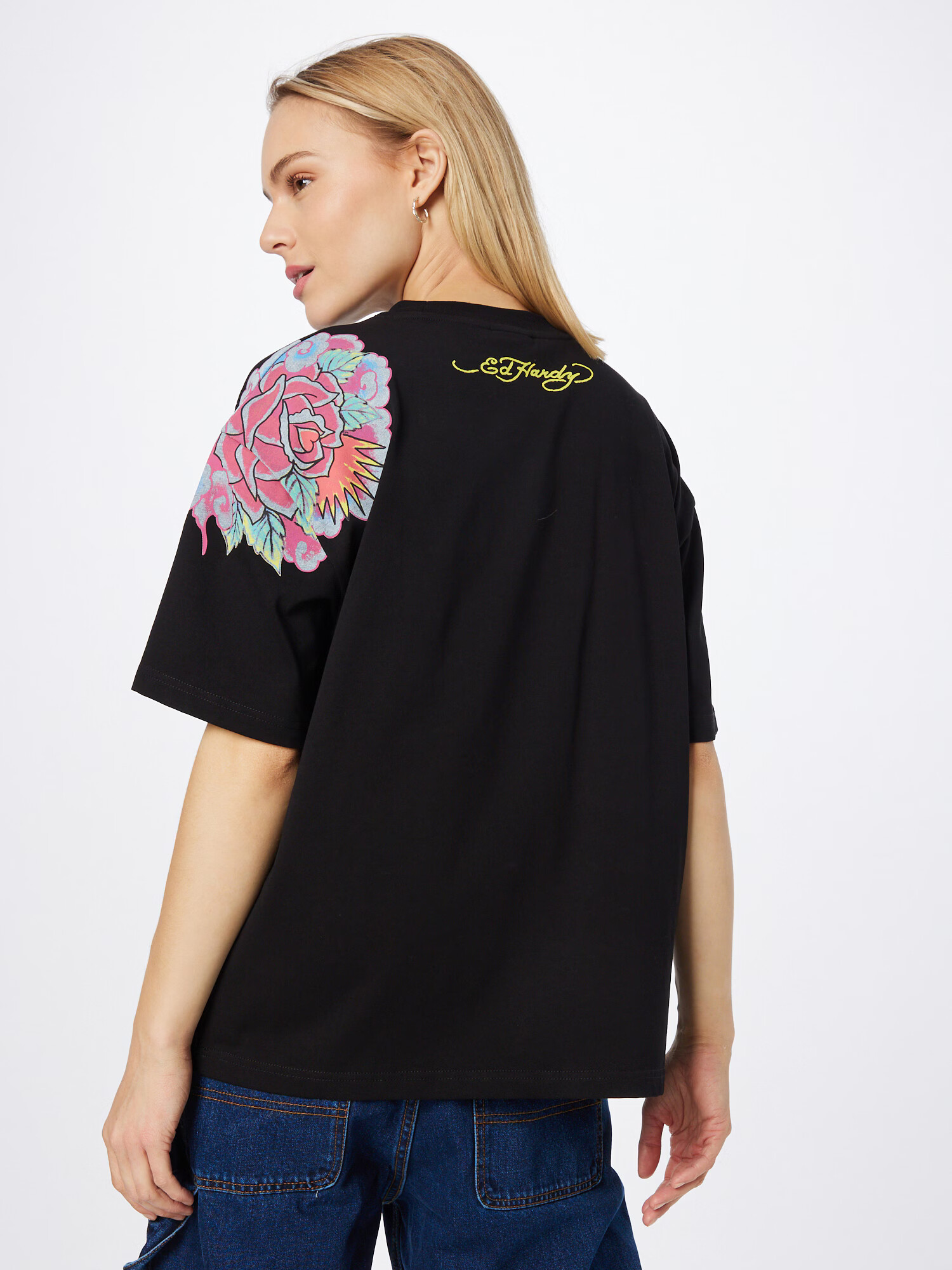 Ed Hardy Tricou 'Raining Roses' mai multe culori / negru - Pled.ro