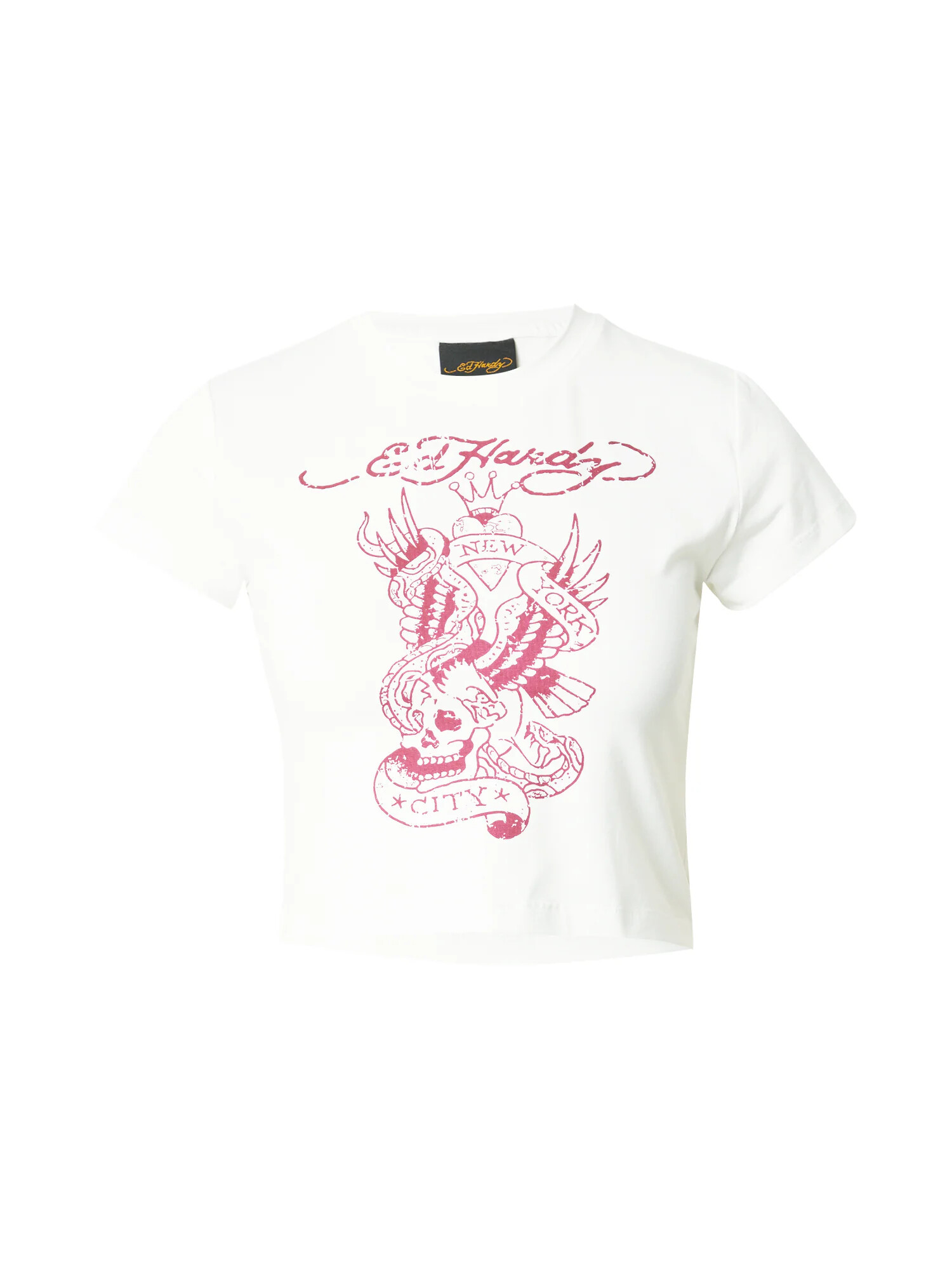 Ed Hardy Tricou roz / alb - Pled.ro