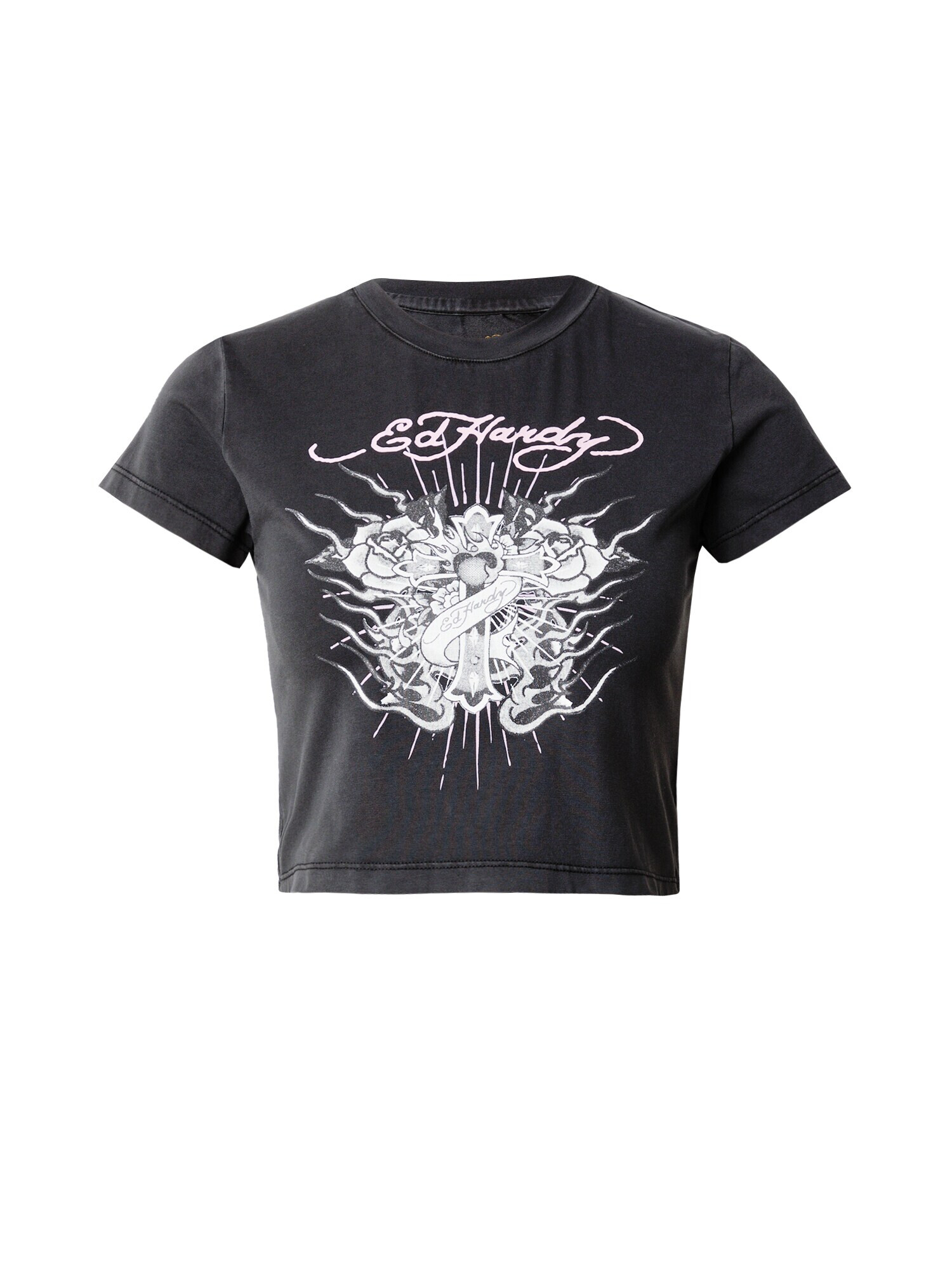 Ed Hardy Tricou roz / negru / alb - Pled.ro