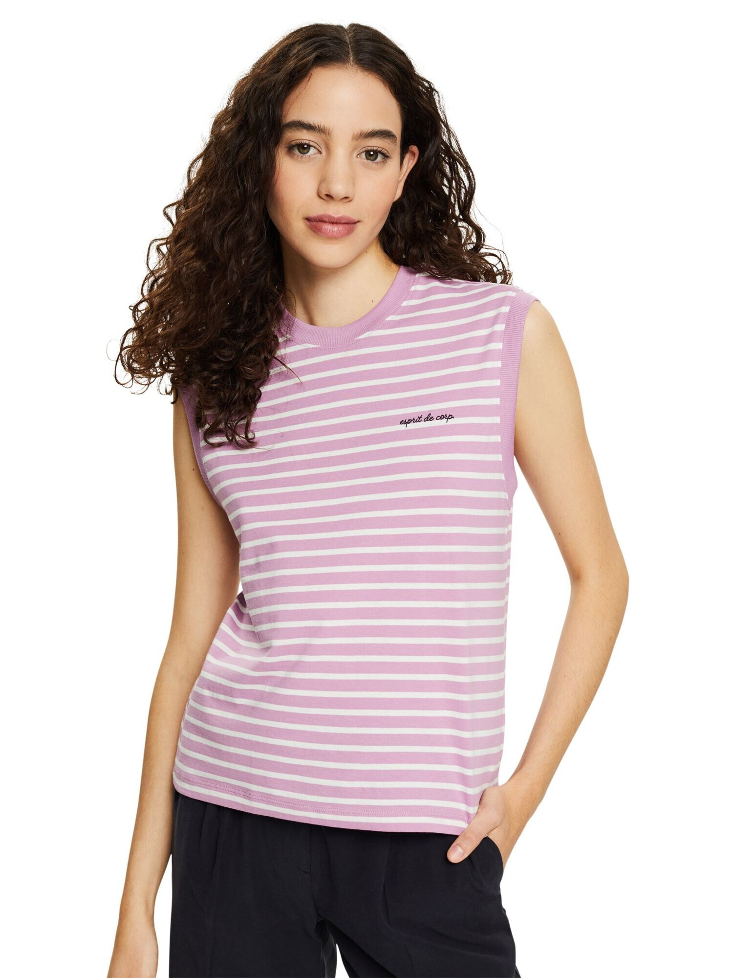 ESPRIT Top lila / negru / alb - Pled.ro