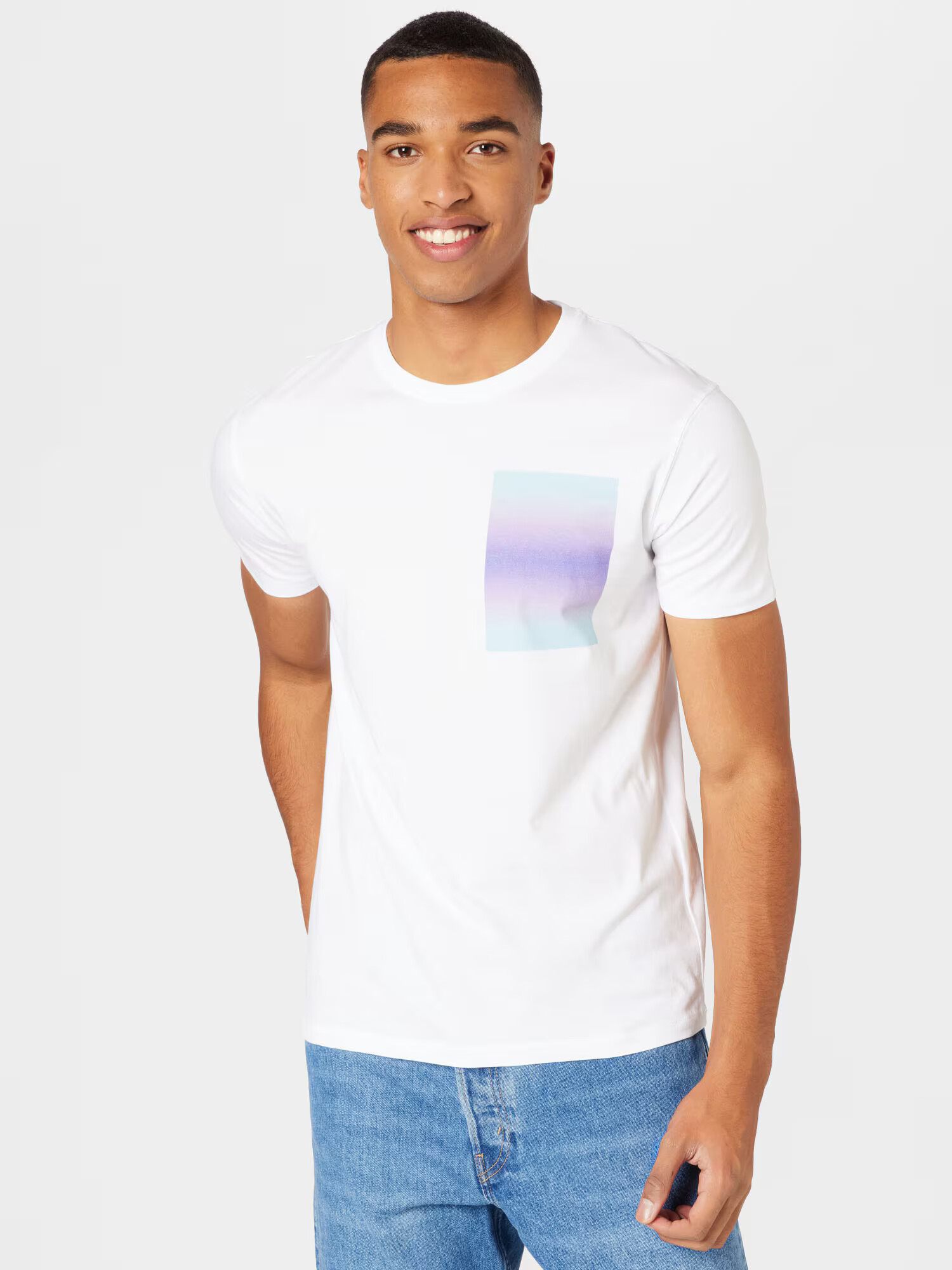 ESPRIT Tricou albastru pastel / lila / alb - Pled.ro