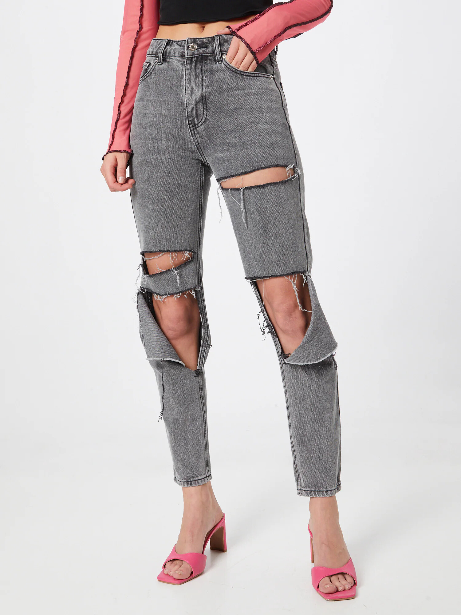 Edikted Jeans 'Elle' gri denim - Pled.ro