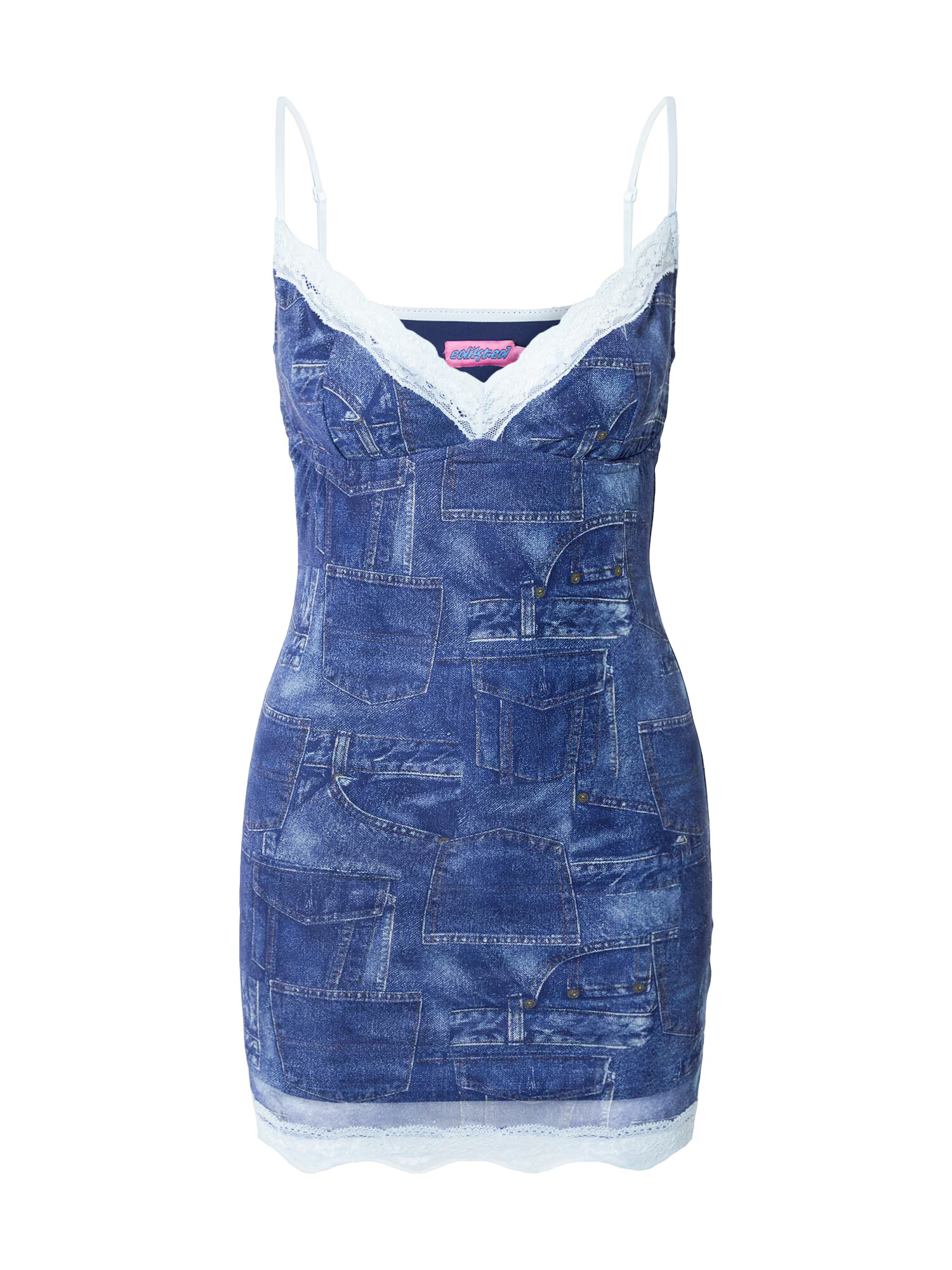 Edikted Rochie albastru denim / alb - Pled.ro