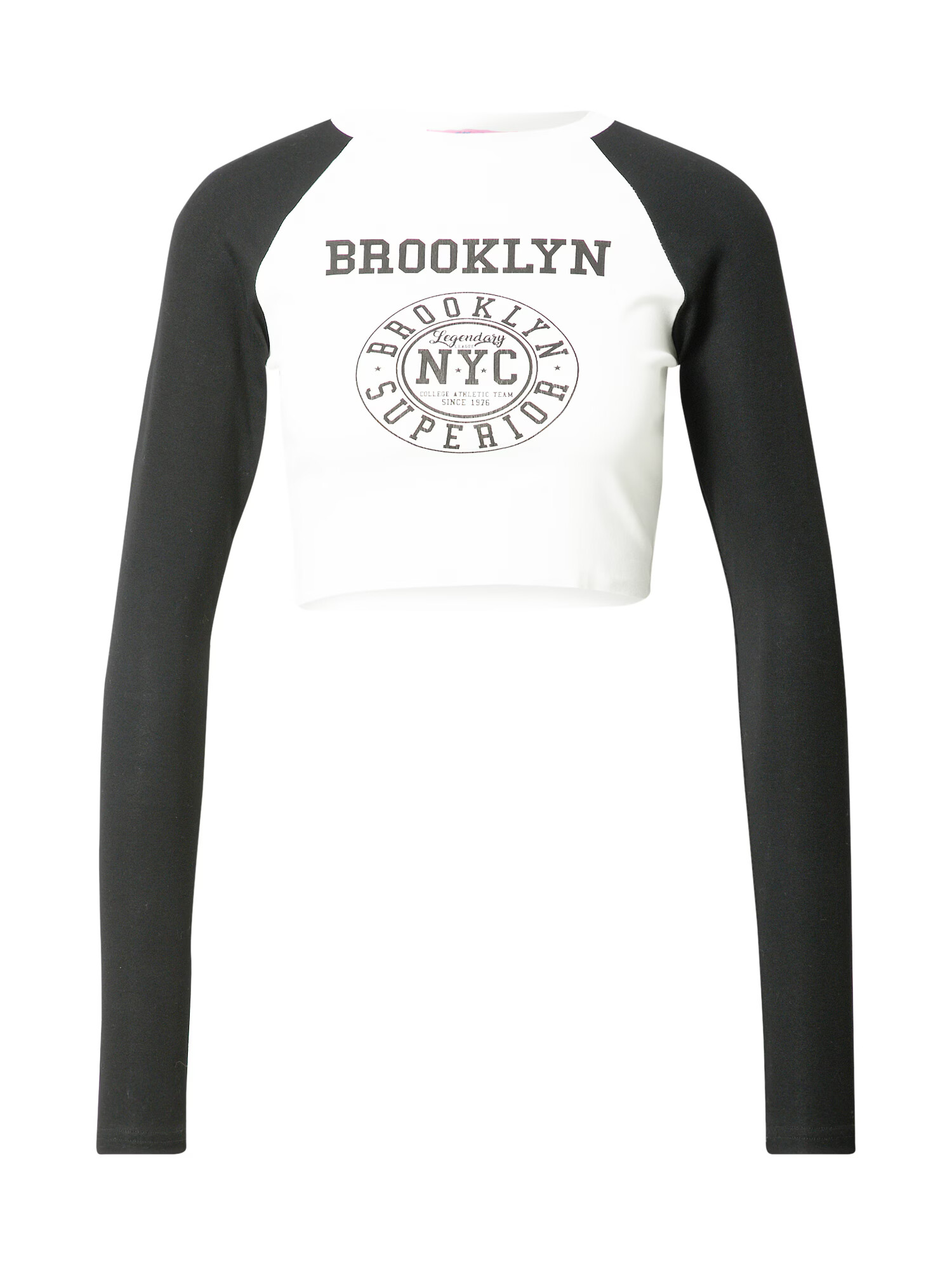 Edikted Tricou 'Brooklyn Babe' negru / alb - Pled.ro