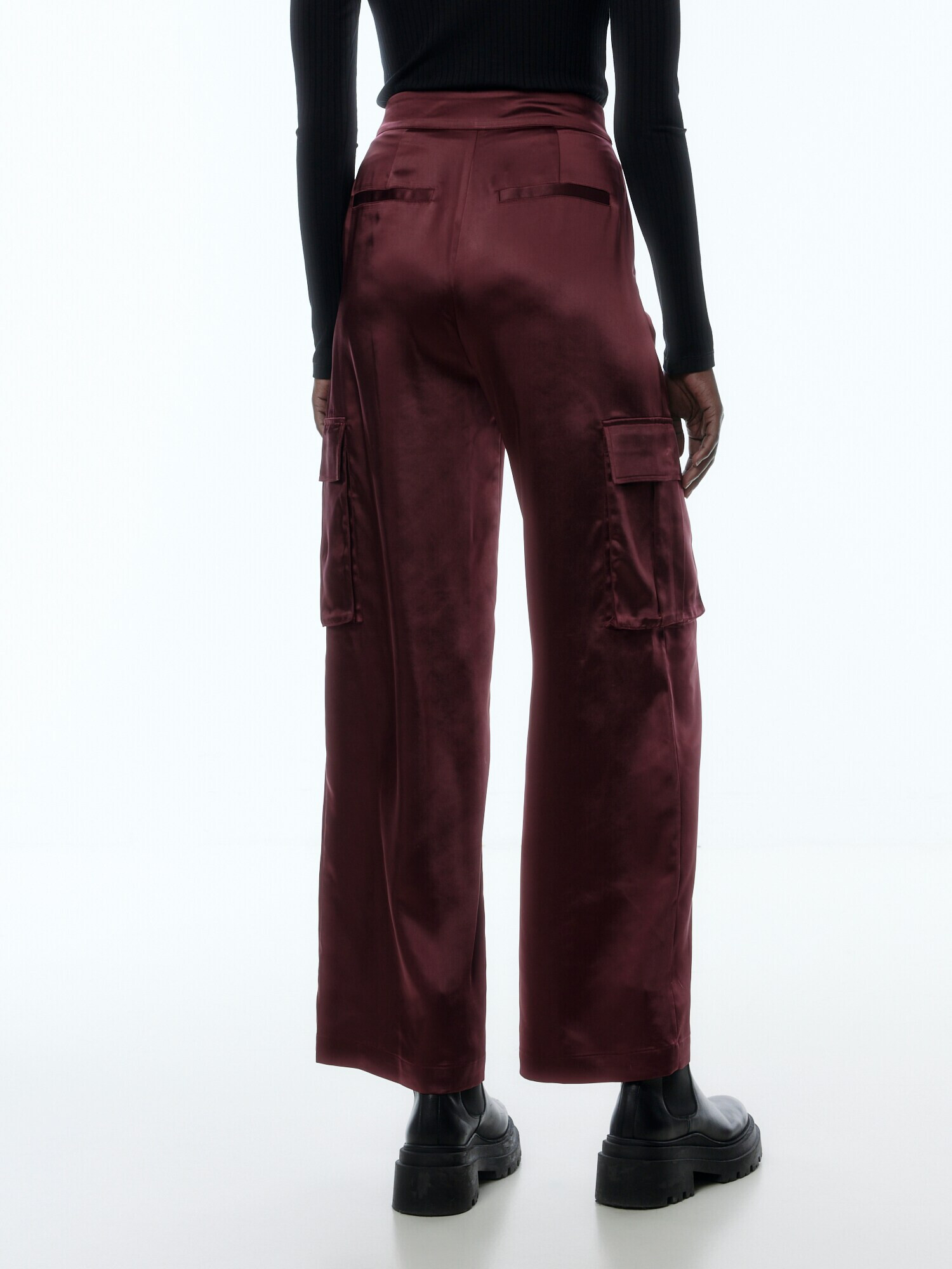 EDITED Pantaloni 'Malena' roșu burgundy - Pled.ro