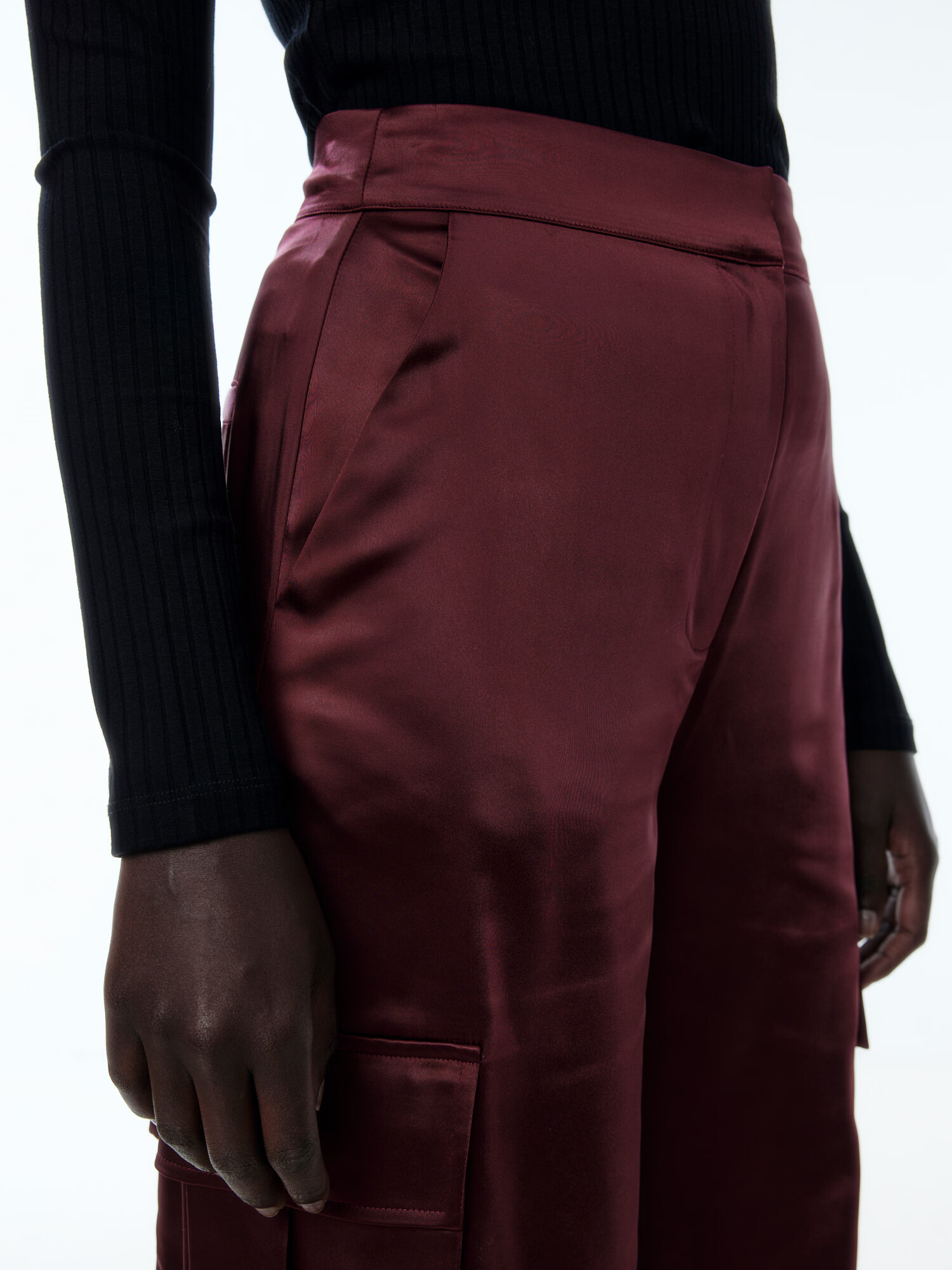 EDITED Pantaloni 'Malena' roșu burgundy - Pled.ro