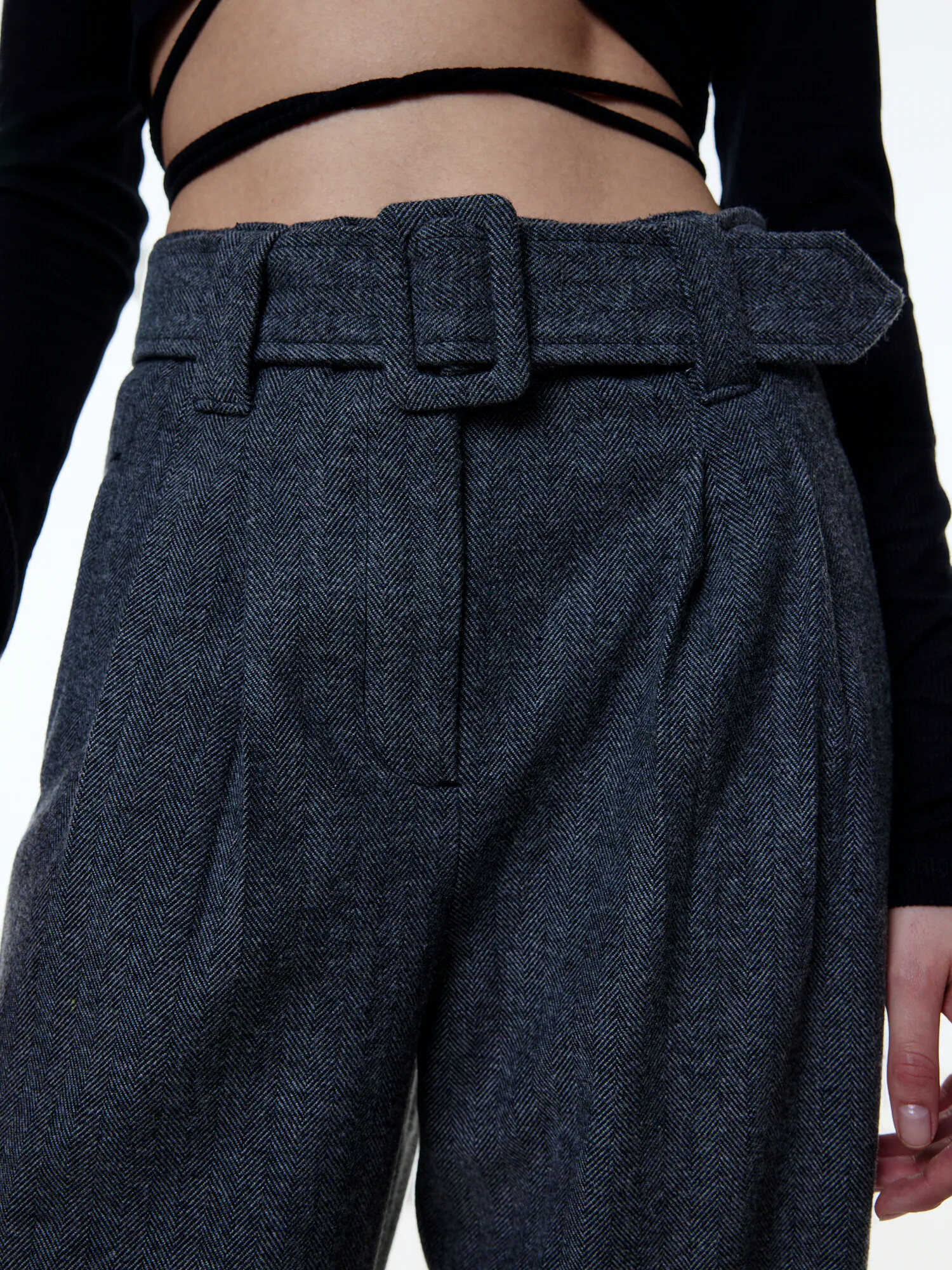 EDITED Pantaloni 'Nilda' gri / negru - Pled.ro