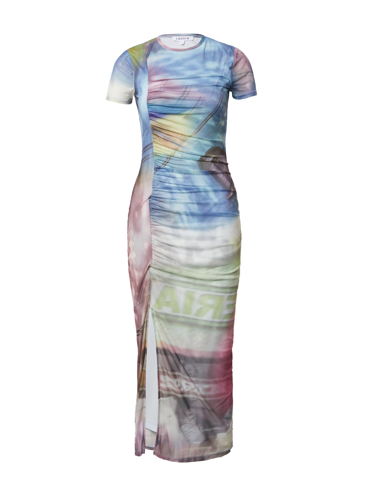 EDITED Rochie 'Leilai' albastru / grej / verde deschis / roz - Pled.ro