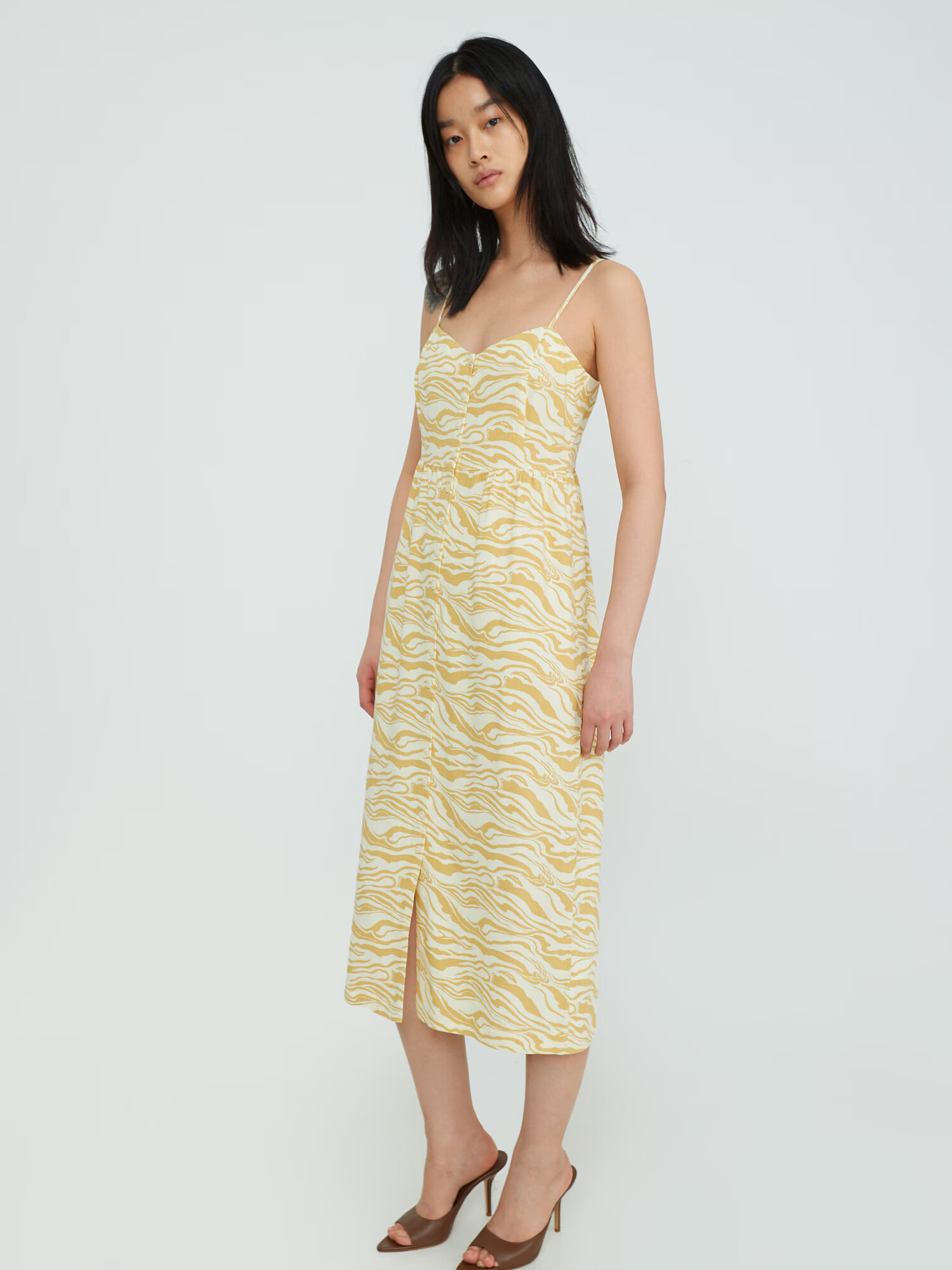 EDITED Rochie 'Lee' crem / maro - Pled.ro