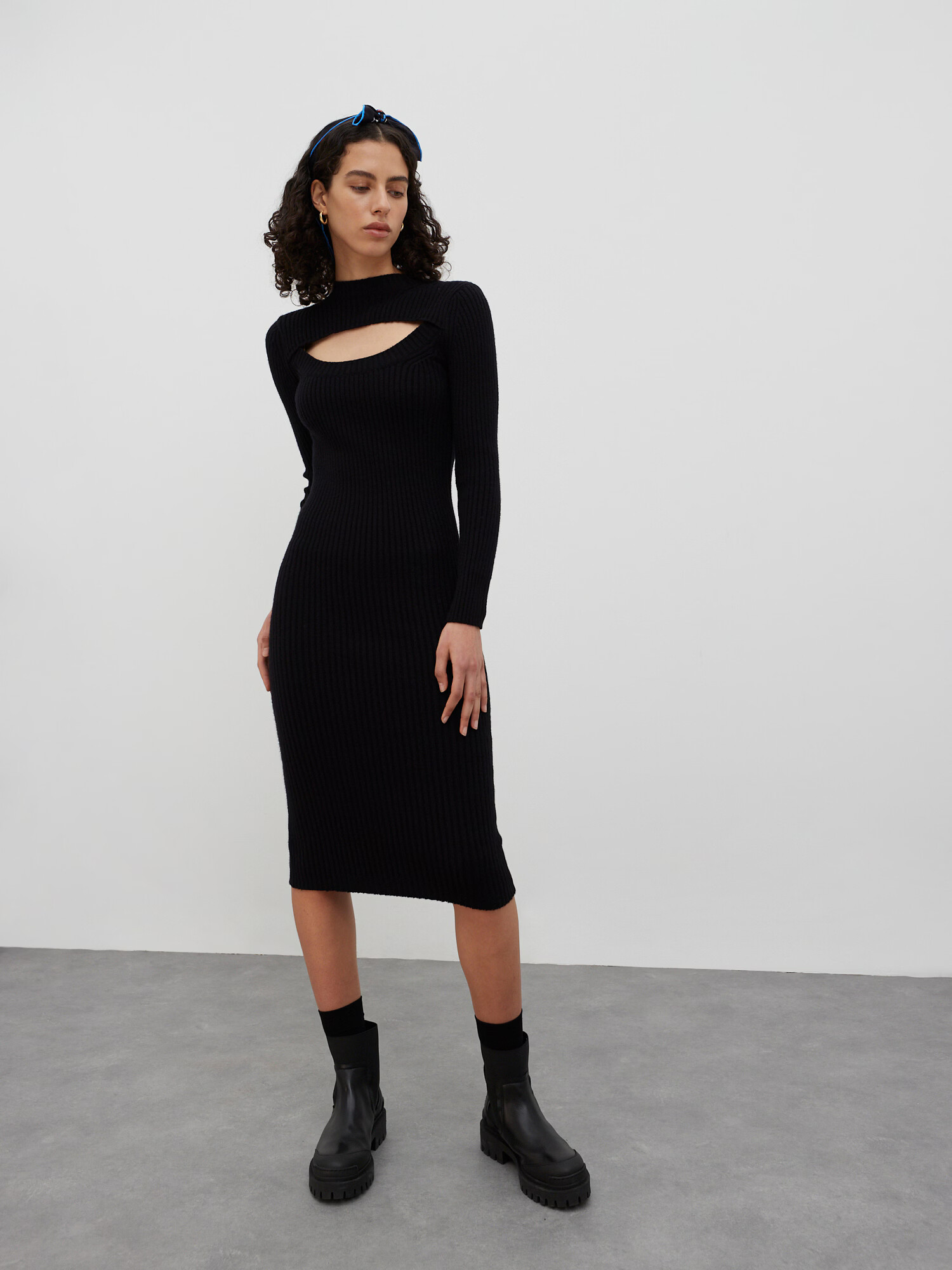 EDITED Rochie tricotat 'Halima' negru - Pled.ro