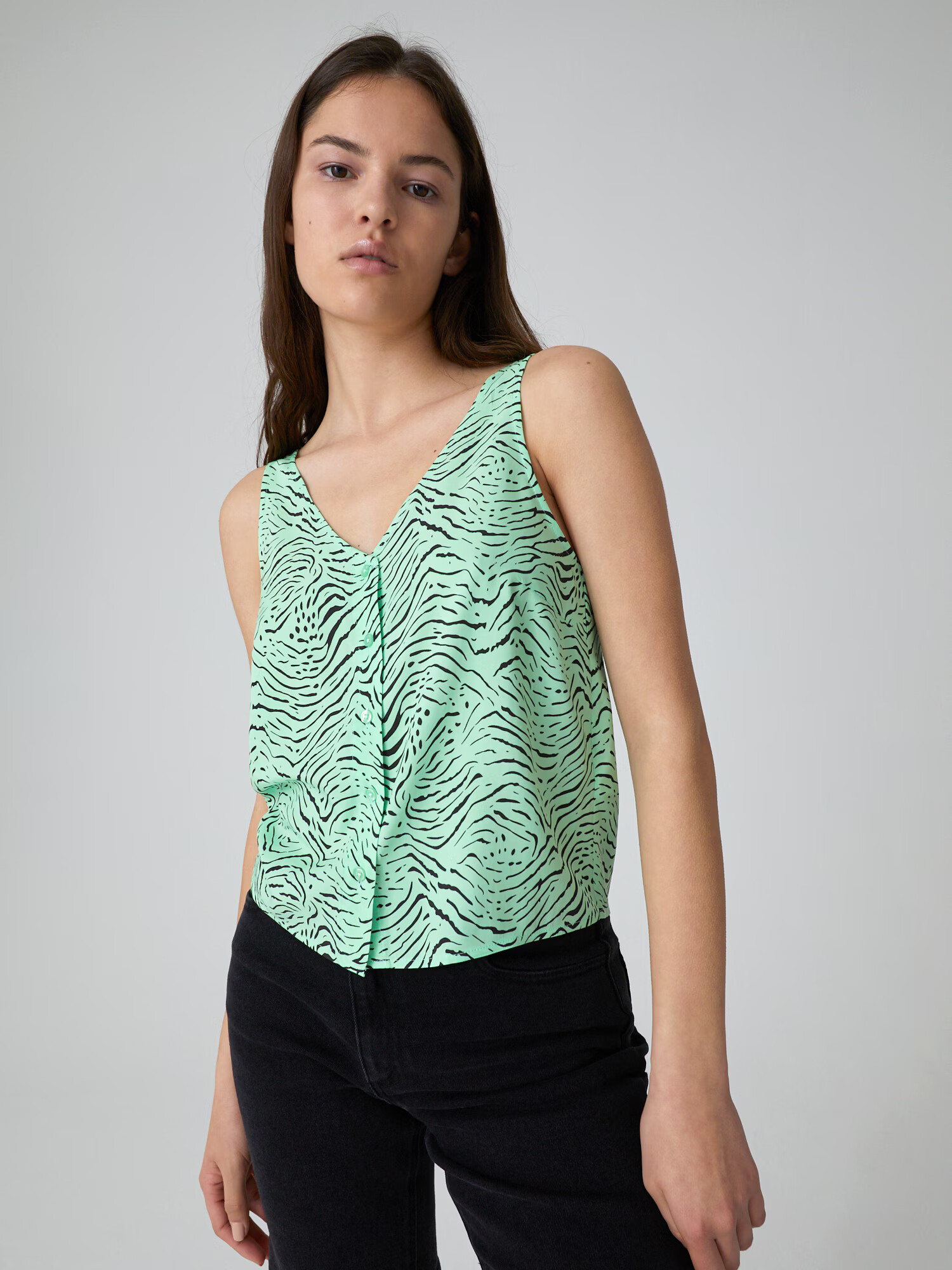 EDITED Top 'Kendra' verde iarbă / negru - Pled.ro