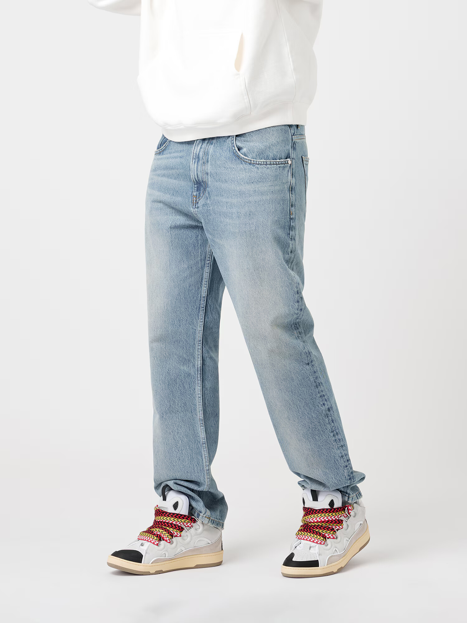 EIGHTYFIVE Jeans albastru denim / maro deschis - Pled.ro