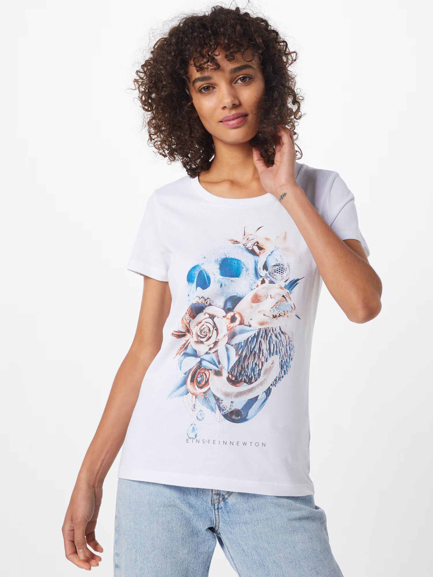 EINSTEIN & NEWTON Tricou albastru deschis / roz / alb - Pled.ro