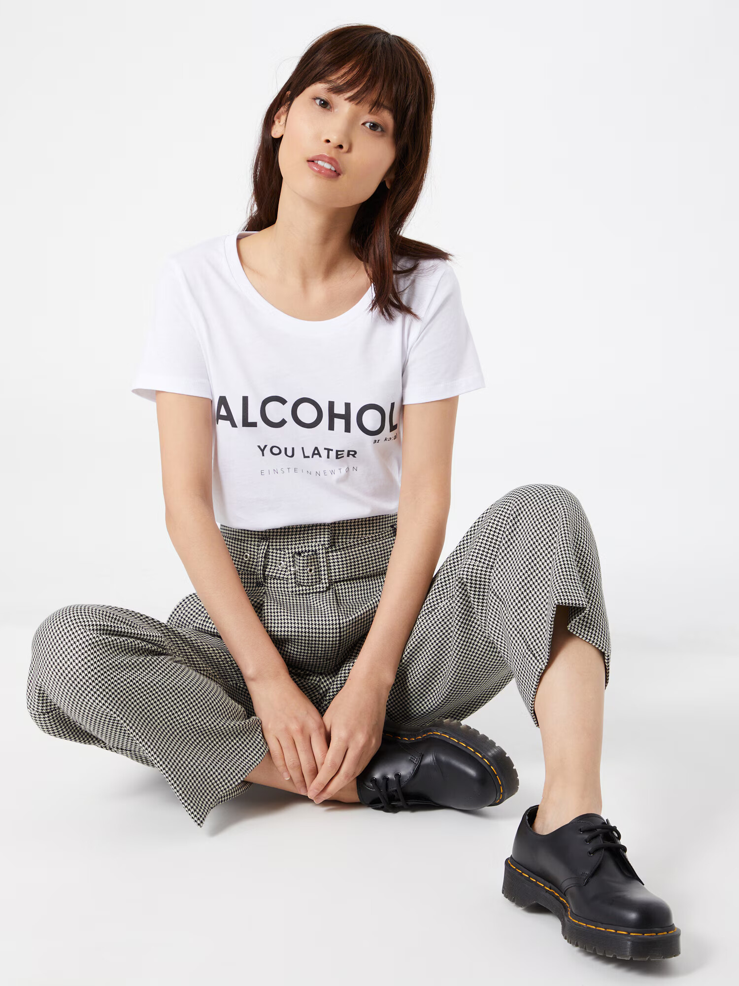 EINSTEIN & NEWTON Tricou 'Alcohol' negru / alb - Pled.ro