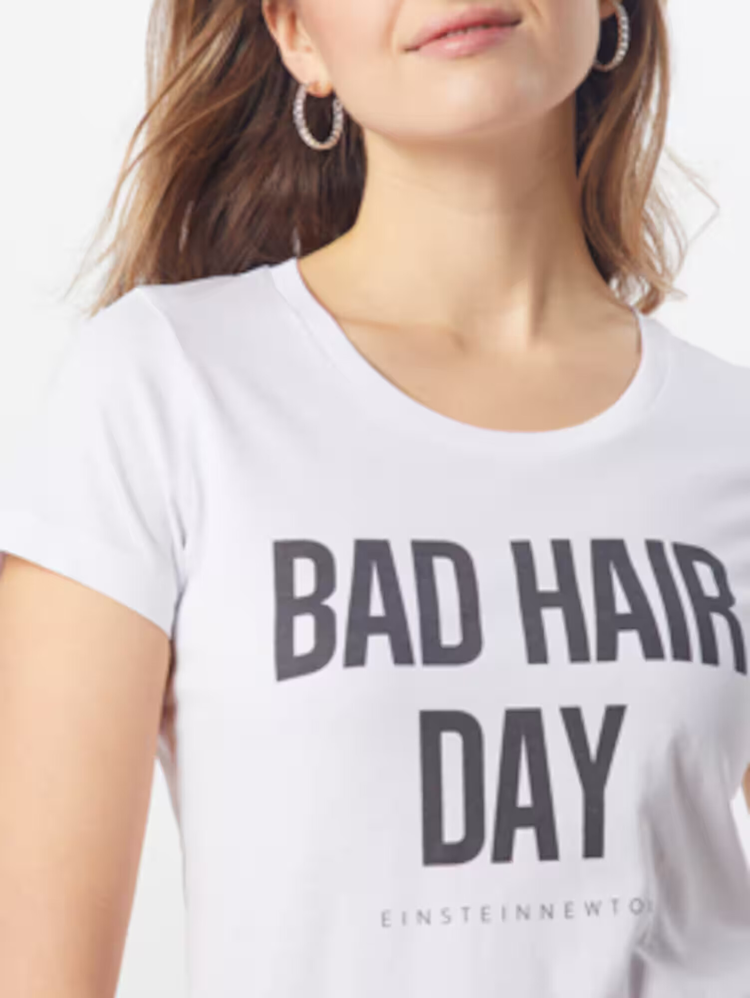 EINSTEIN & NEWTON Tricou 'bad hair day' negru / alb - Pled.ro