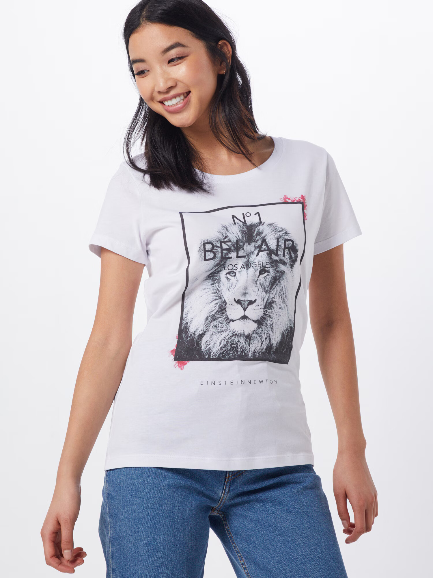 EINSTEIN & NEWTON Tricou 'Bel Air T-Shirt' negru / alb - Pled.ro