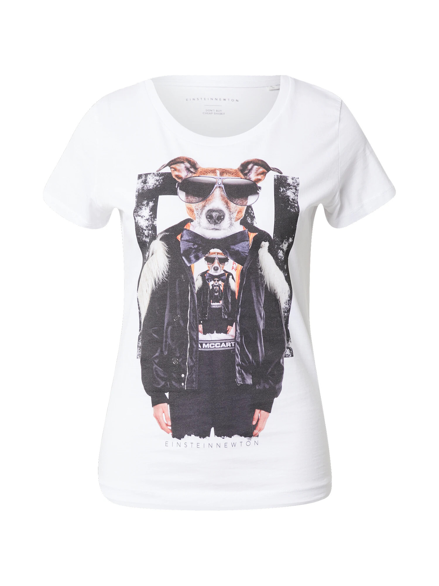 EINSTEIN & NEWTON Tricou 'Bomber Dog' maro / negru / alb - Pled.ro