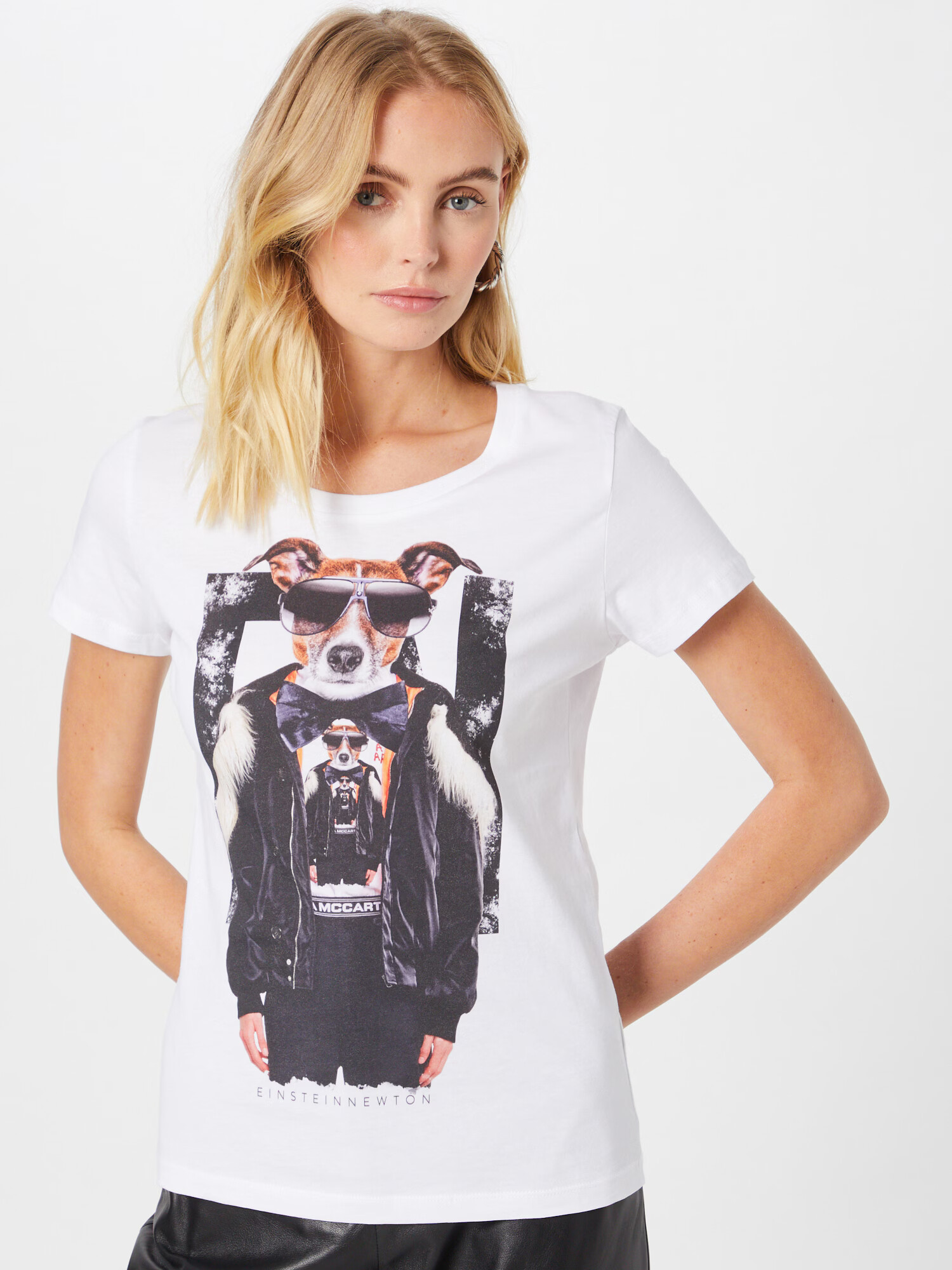 EINSTEIN & NEWTON Tricou 'Bomber Dog' maro / negru / alb - Pled.ro