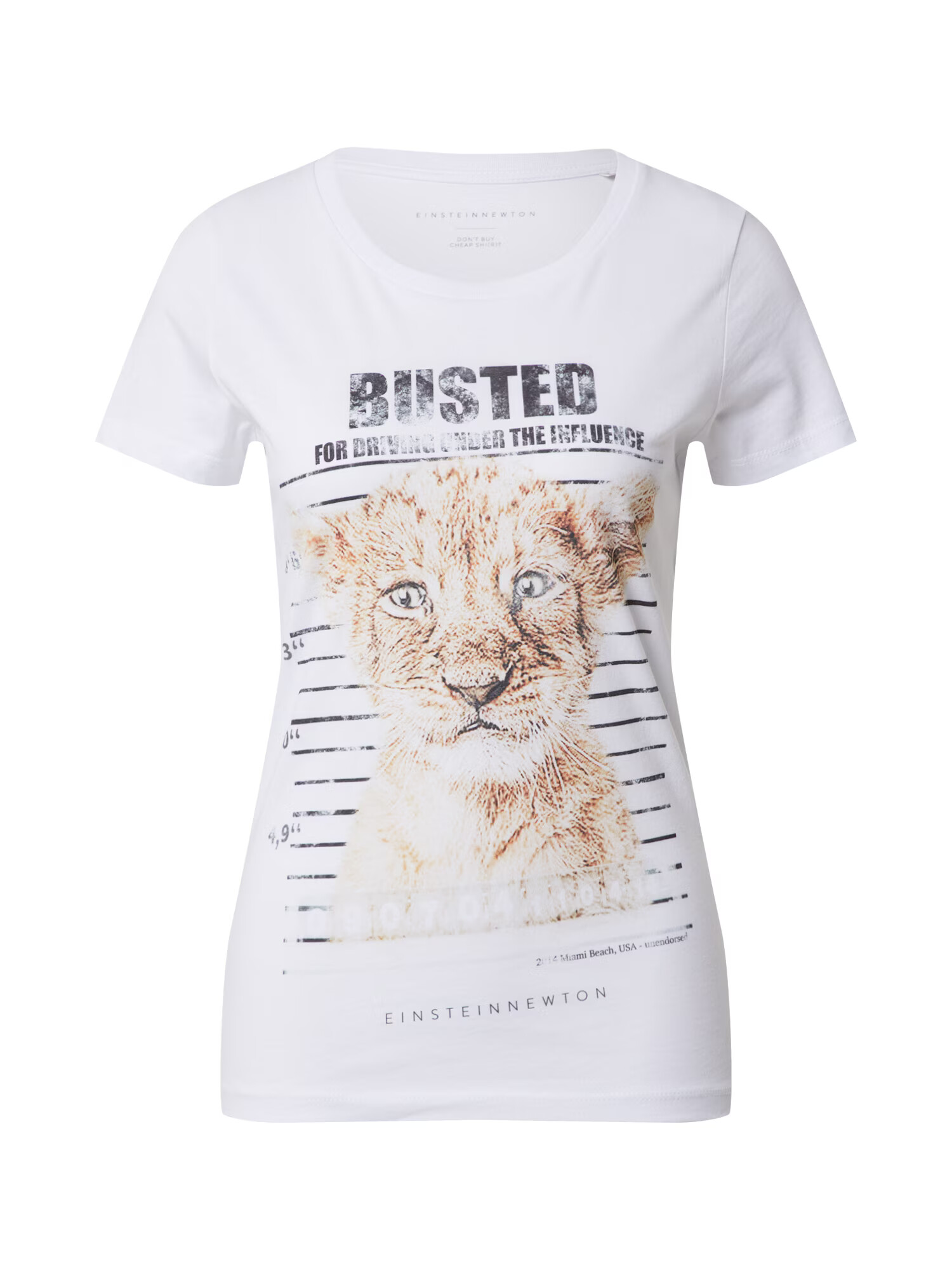 EINSTEIN & NEWTON Tricou 'Busted' bej / negru / alb - Pled.ro