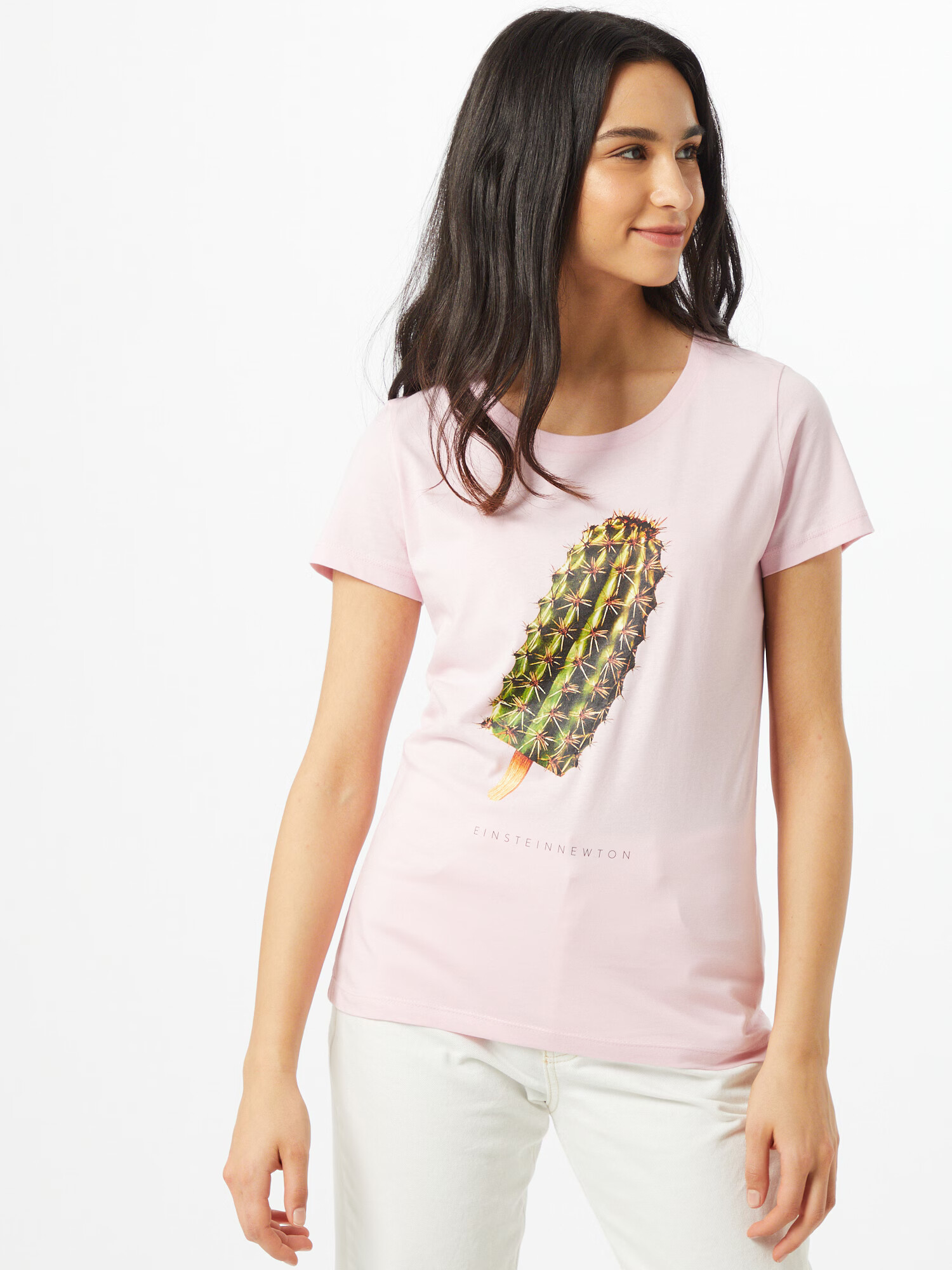 EINSTEIN & NEWTON Tricou 'Cactus Ice' verde / roz - Pled.ro