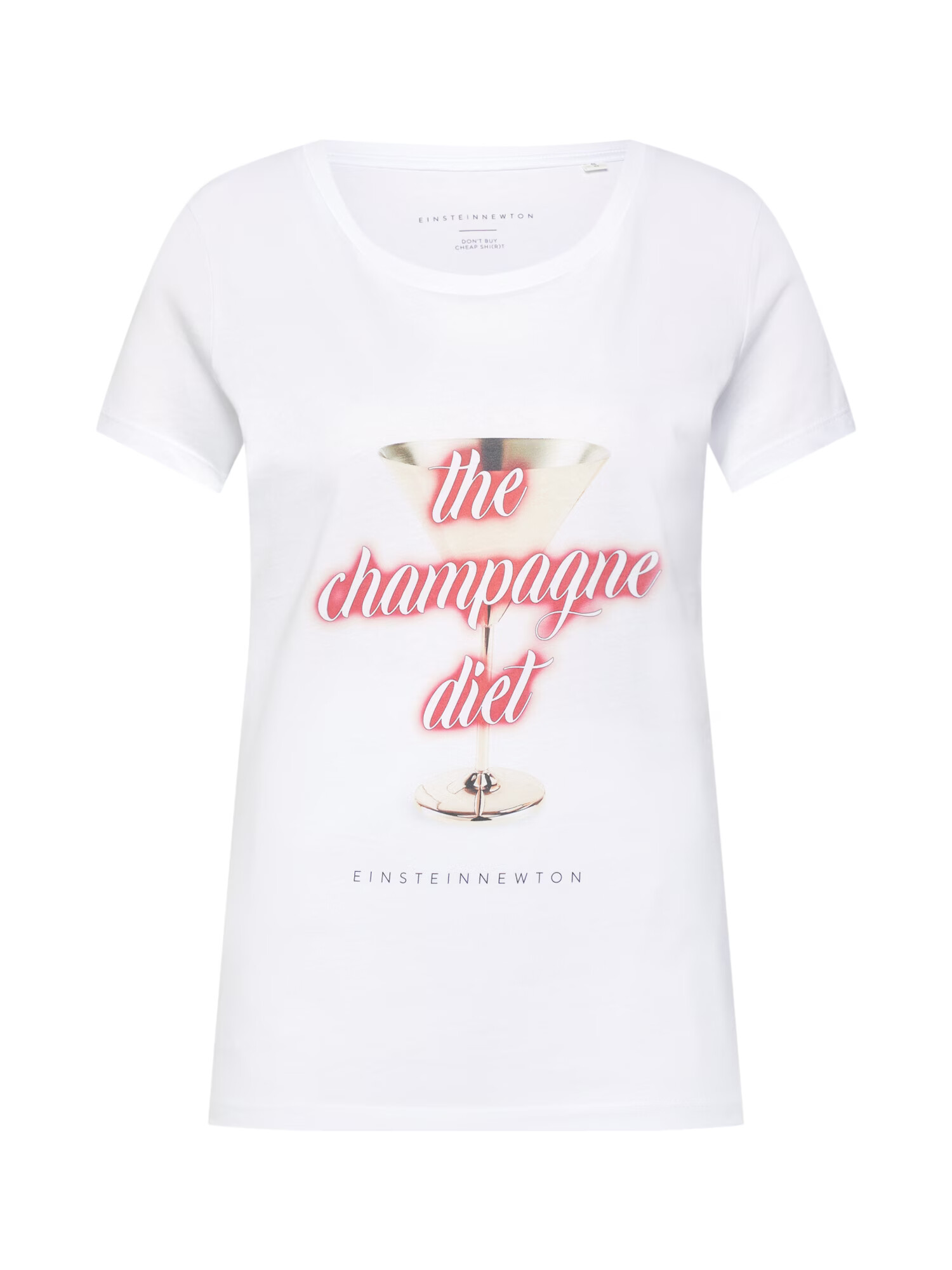 EINSTEIN & NEWTON Tricou 'Champagne Diet' roz / alb - Pled.ro