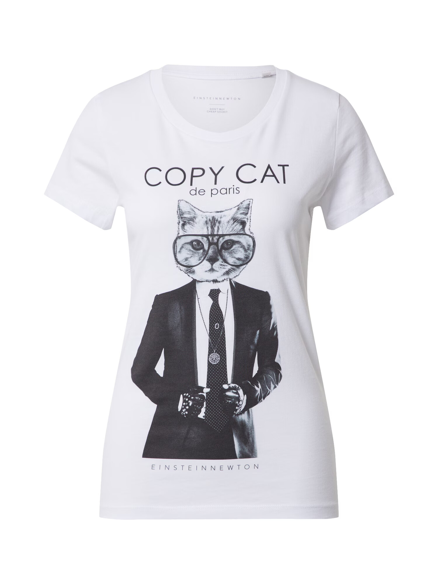 EINSTEIN & NEWTON Tricou 'Copy Cat' negru / alb - Pled.ro